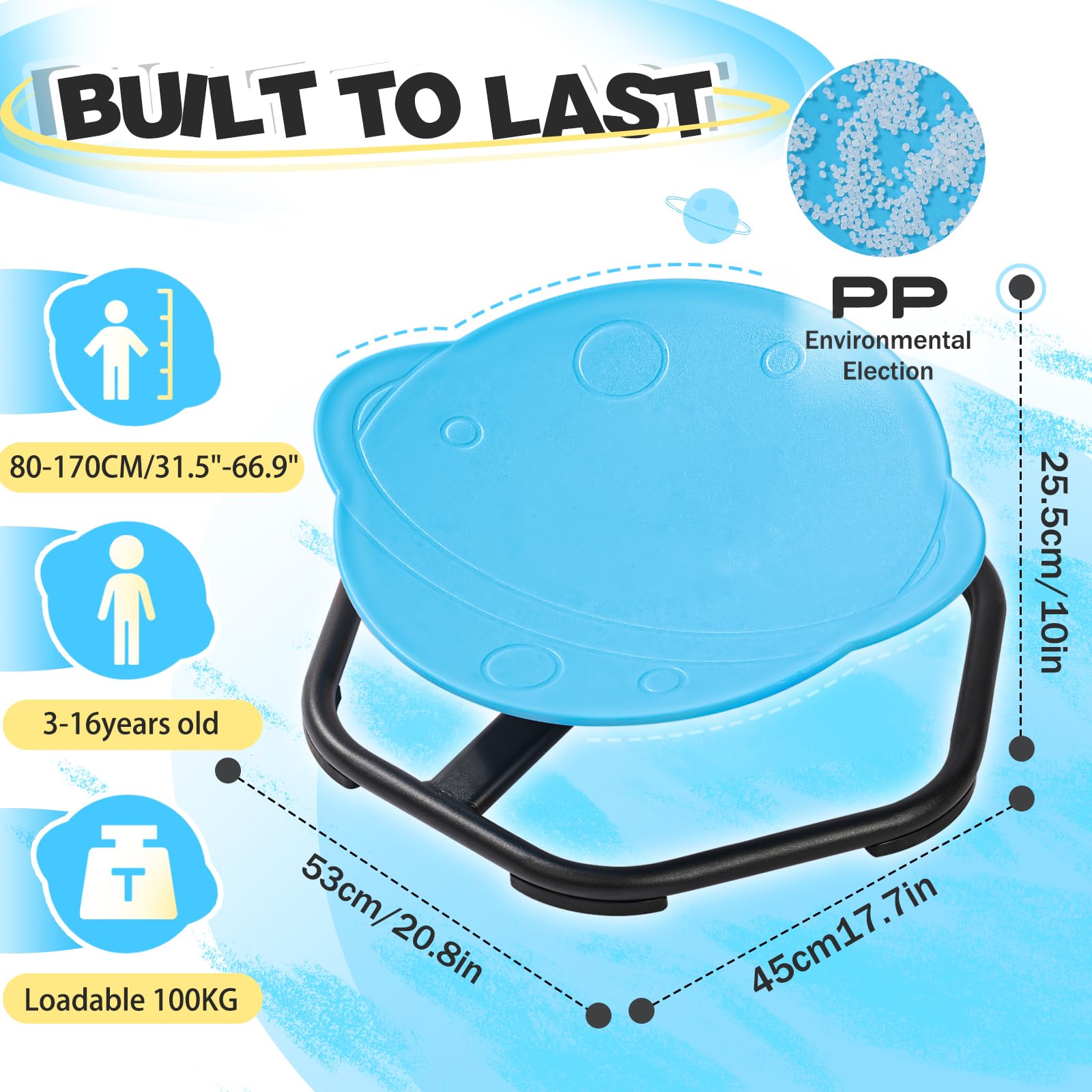 Silla Giratoria para niños,Silla Giratoria Sensorial con Autismo,Asiento Giratorio de 360°,Coordinación y Equilibrio Físico,Silla de Equilibrio,Base Metálica Antideslizante