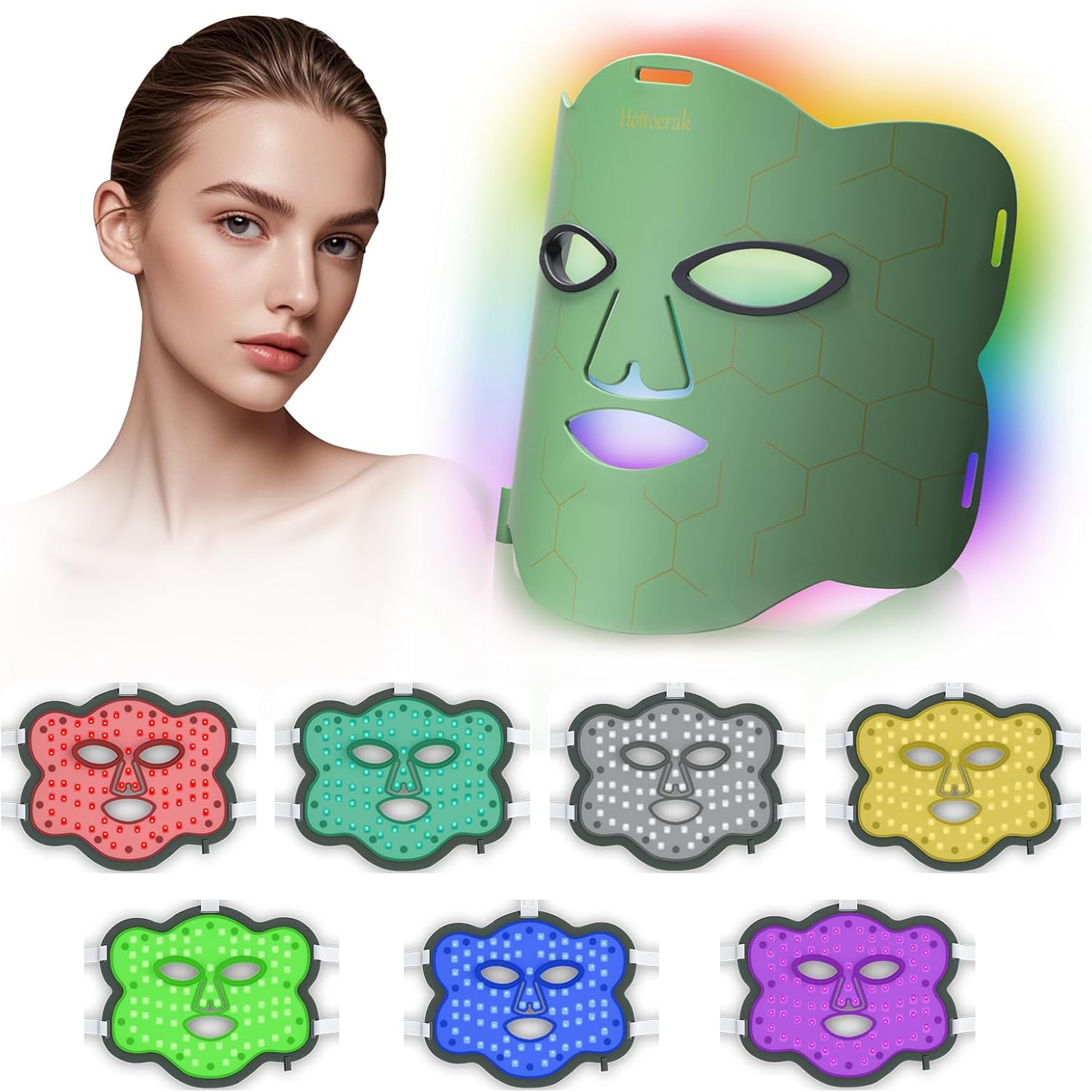 Red Light, LED Red Light Face Mask with 3 Timing & 5 Power, Soft Face Light for Home Red Light, LED Red Light Face Mask with 3 Timing & 5 Power, Soft Face Light for Home