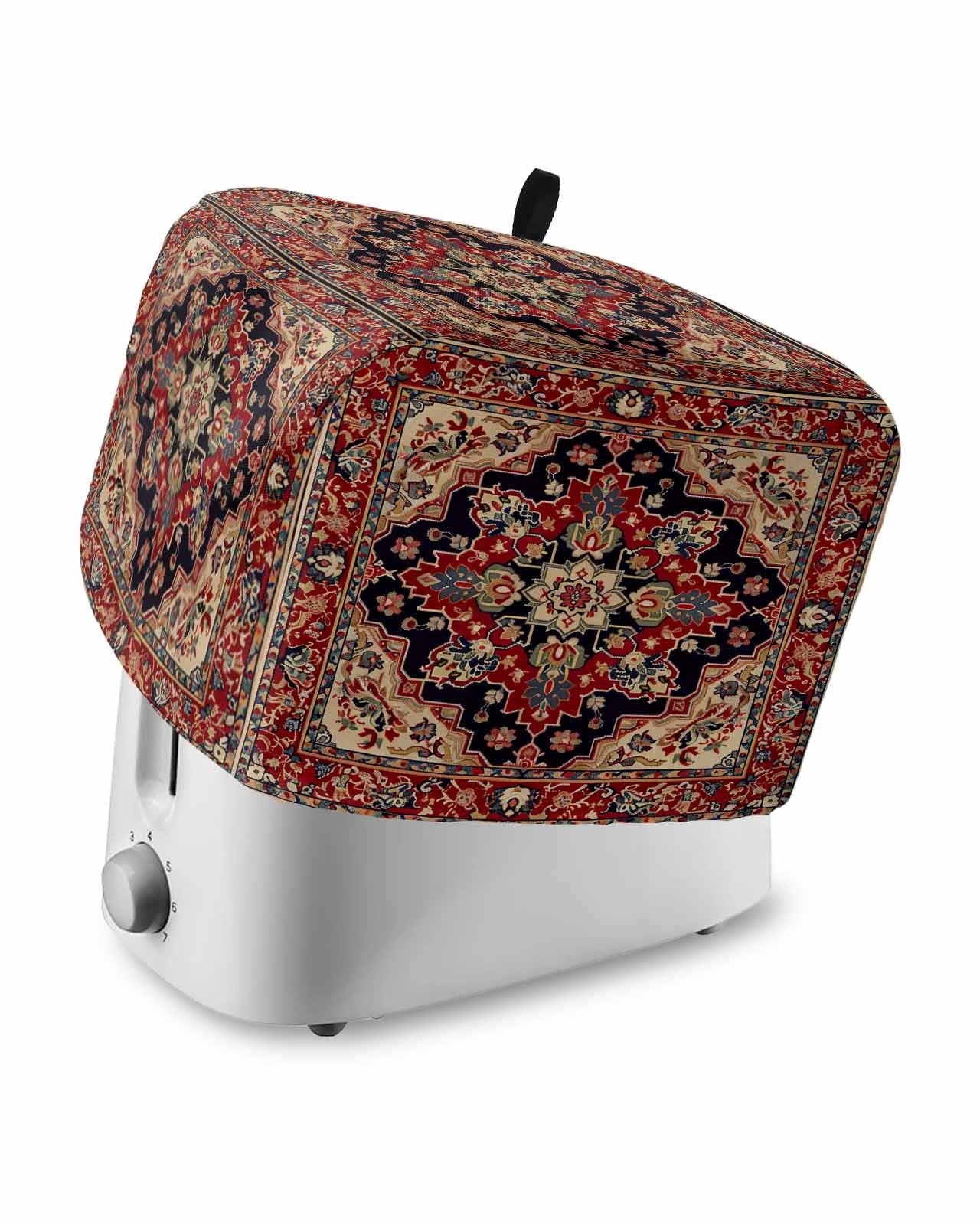 Red Bohemian Mandala Flower Toaster Cover 2 Slice Western Rustic Tribal Medallion Small Appliance Cover Toaster Dustproof Fingerprint Protectors Machine Washable,Thanksgiving Kitchen Decor Accessories