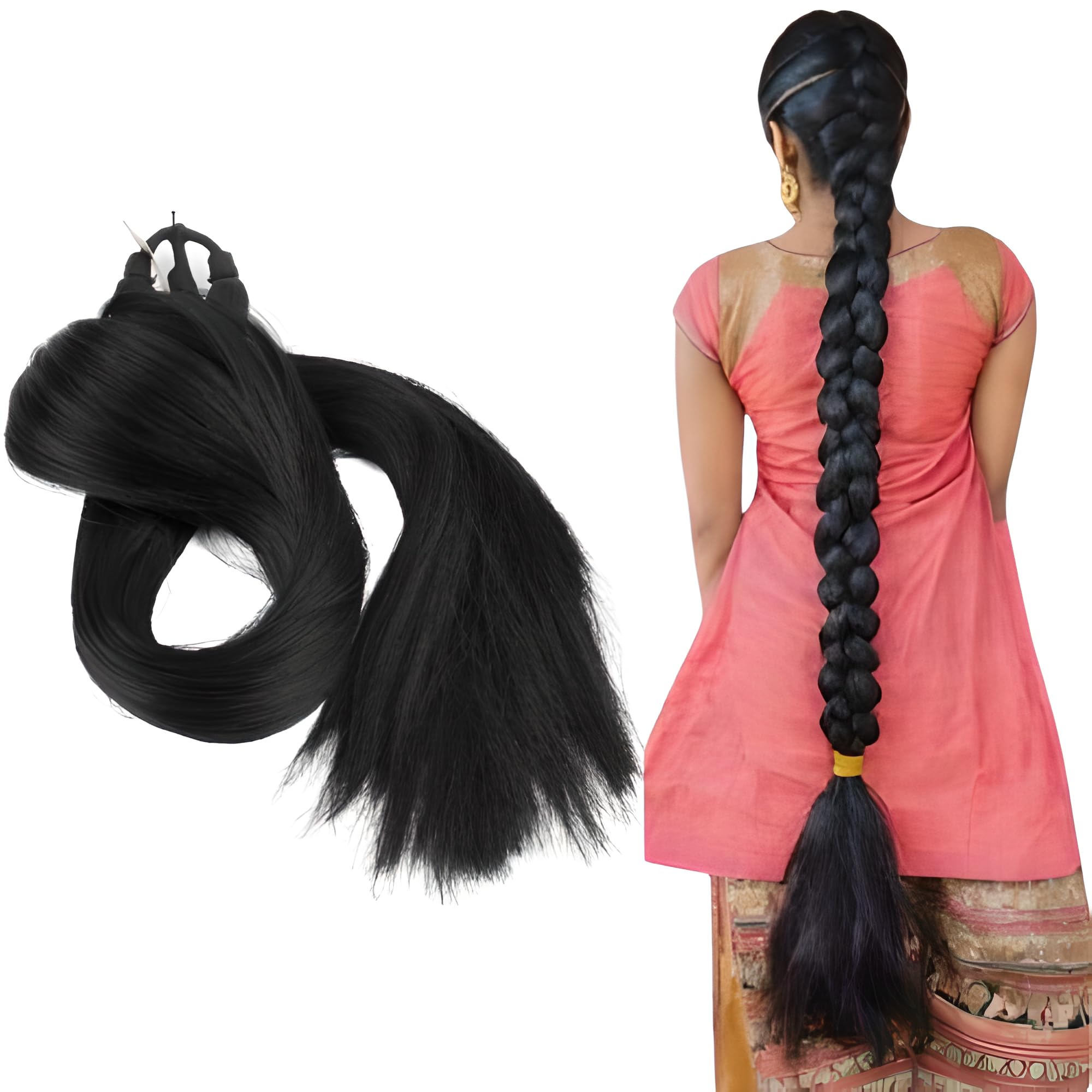 32Inch Hair wigs for women nakli hair for girls long hair wig for women fake hair, சவுரி முடி for women, gangawan, savaram, Cataram, Sadaraa - Pack of 1