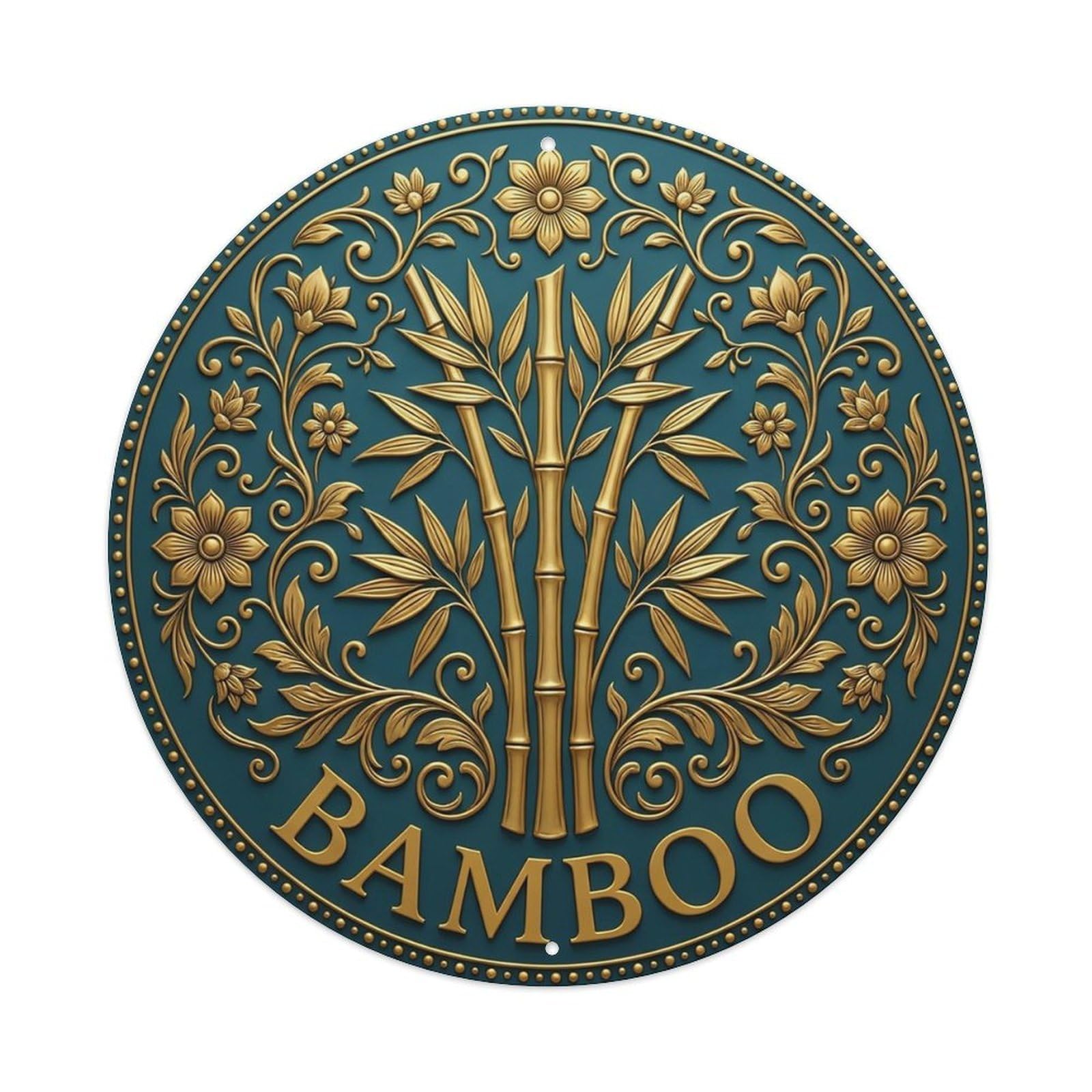 Vintage Bamboo Flower Zen Yoga Metal Tin Sign