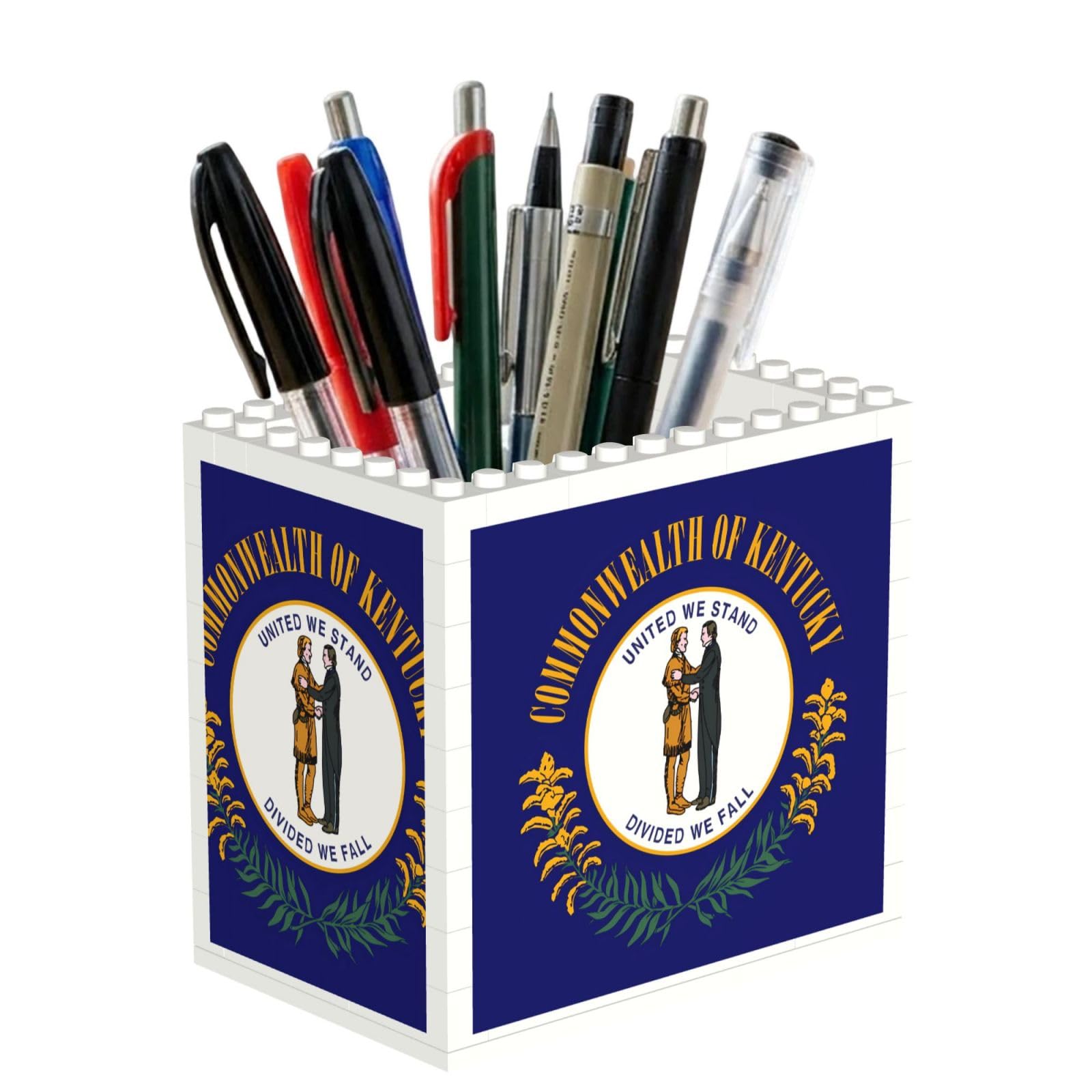 SXZVVBN Kentucky State Flag Building Block Desk Tidy ABS Organiser