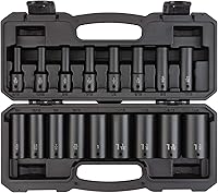 Vista 25 de TEKTON Juego de llaves de impacto de 6 puntos de profundidad de 1/2 pulgada con funda, 23 piezas (0.394-1.260 in) SID92330