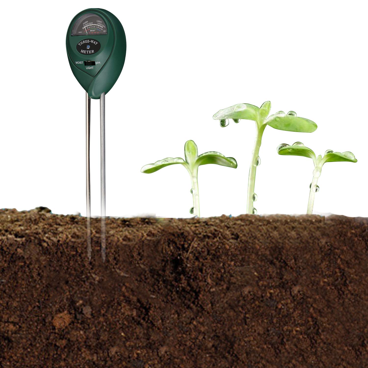 Goolsky 3-in-1 Multi-Functional Soil Test PH Moisture Meter
