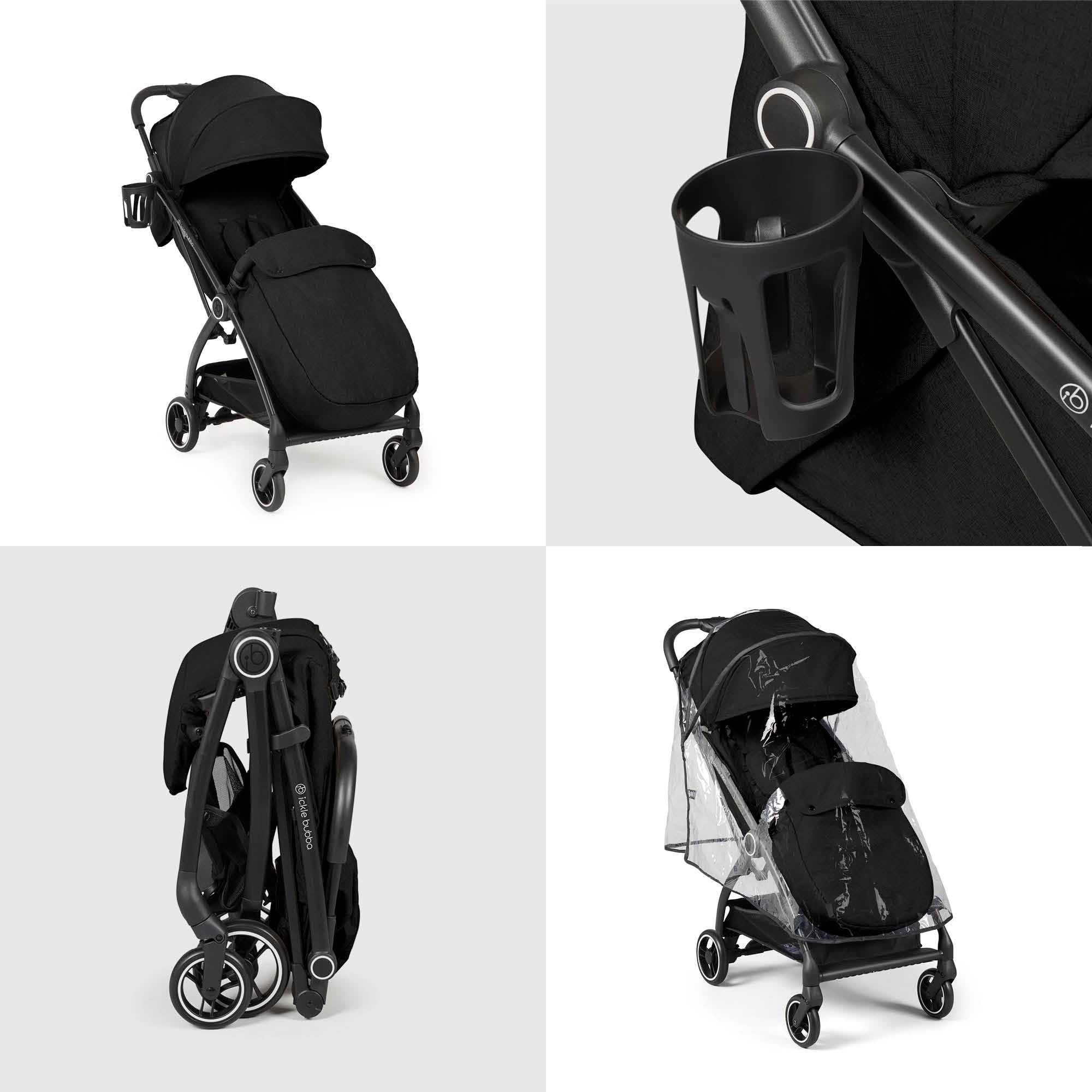 Ickle Bubba Poussette Max à pliage automatique - Noir