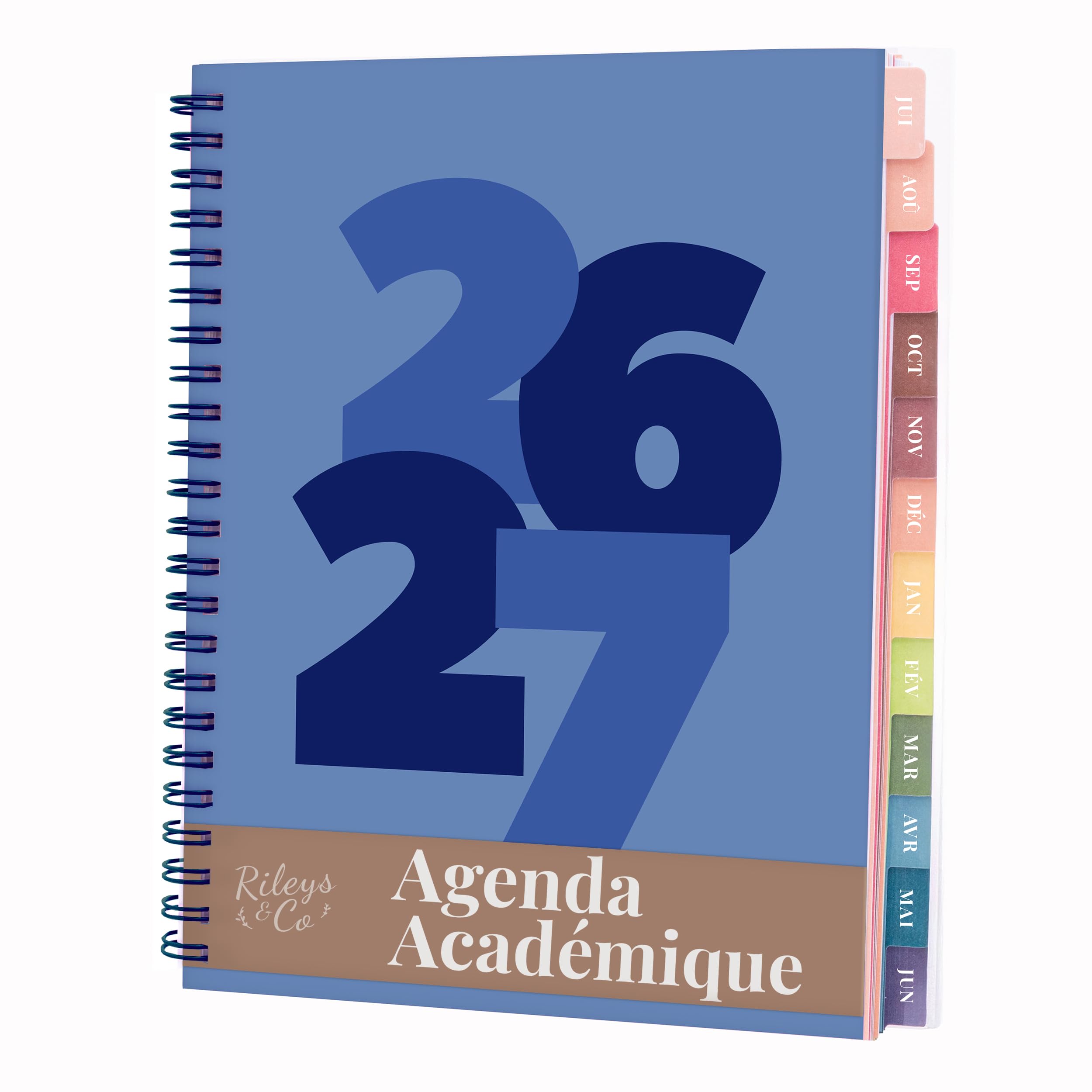 Rileys 2026-2027 Chunky Academic Planner, 20x15cm (Blue, French)