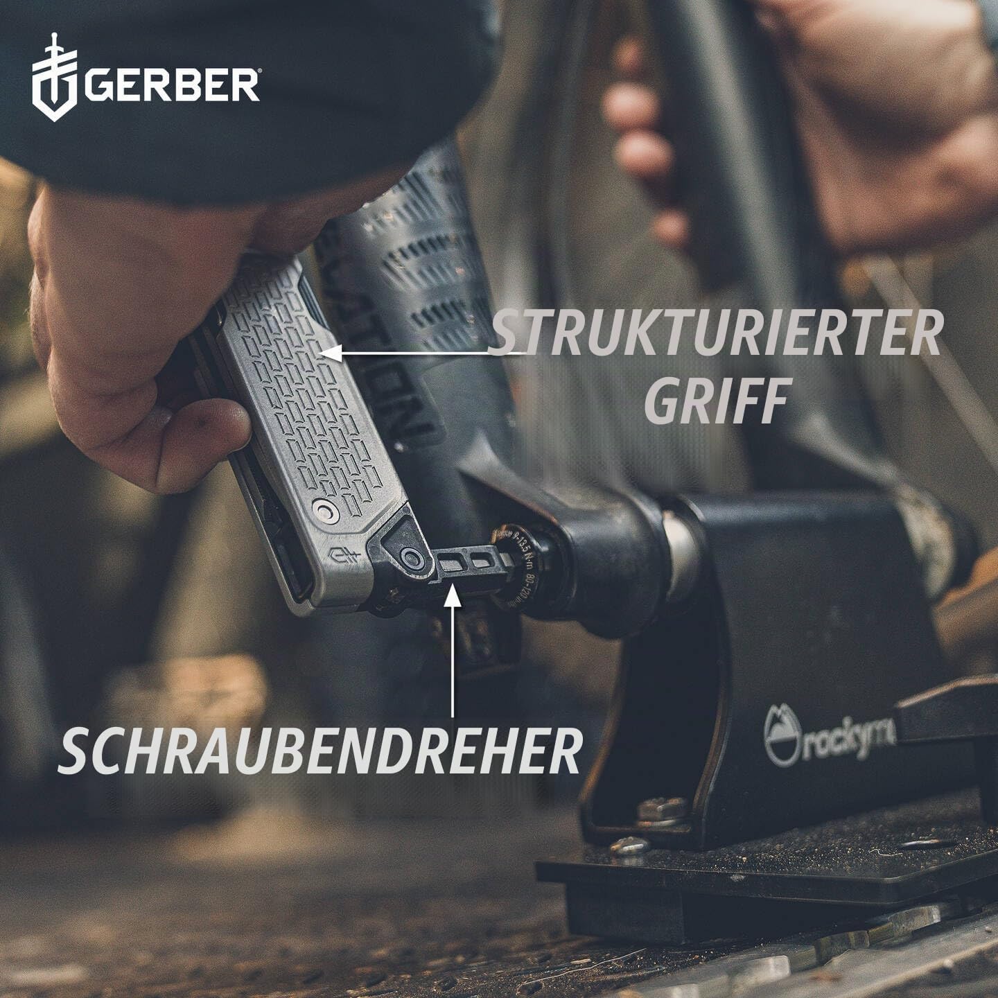 Gerber Multifunktionswerkzeug mit 7 Funktionen, Messer mit glatter Klinge, LockDown Drive, Edelstahl/5Cr15MoV, Silber, 31-003705