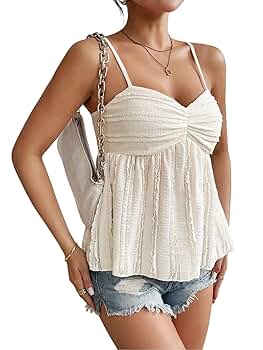 Womens Peplum Tank Tops Cute Babydoll Lace Going Out