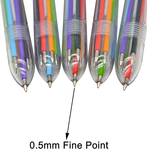 Miniatura 3 de Maydahui 20 bolígrafos multicolores 6 en 1, bolígrafos retráctiles de colores surtidos para una escritura suave