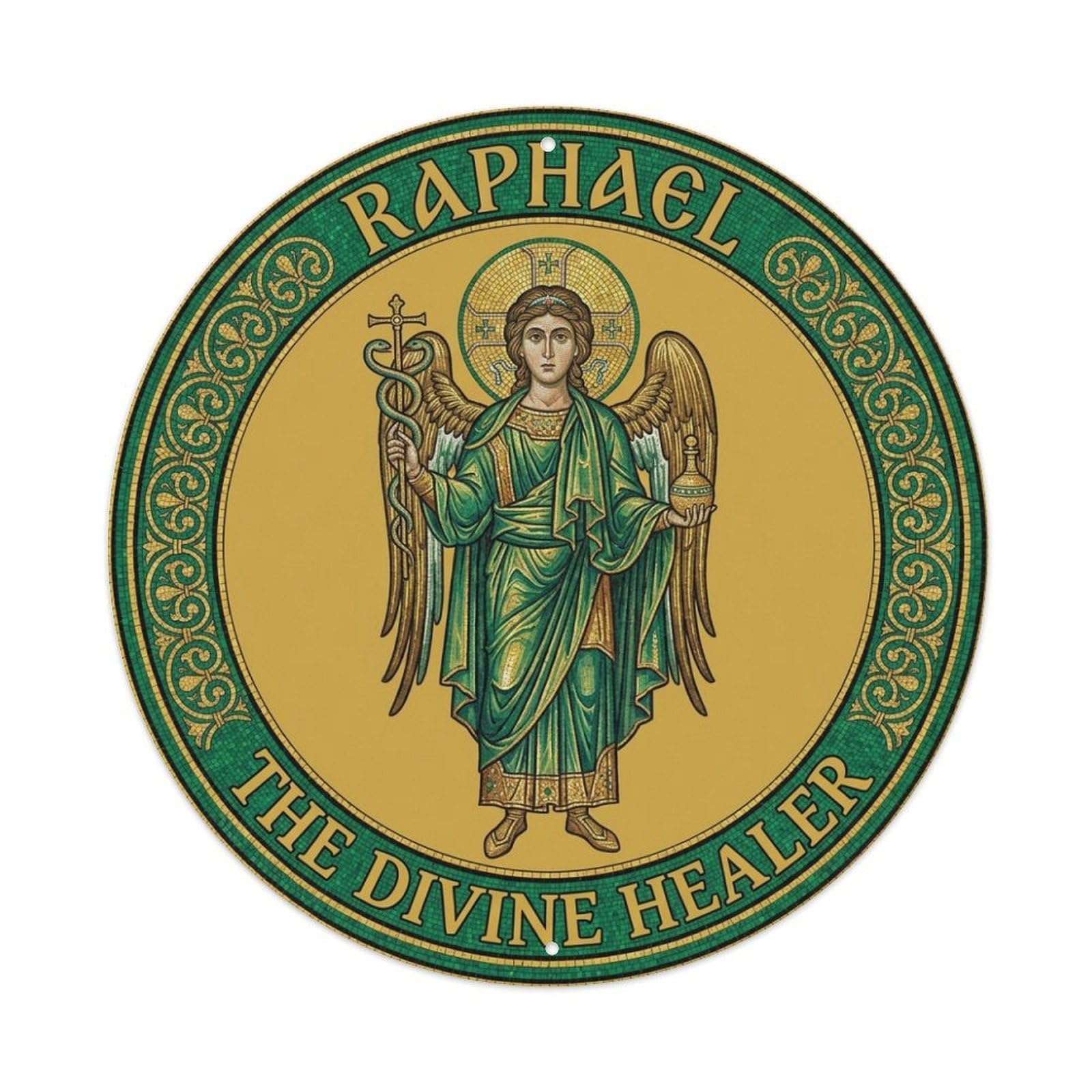 The Divine Healer Archangel Raphael Healing Grace Metal Tin Sign