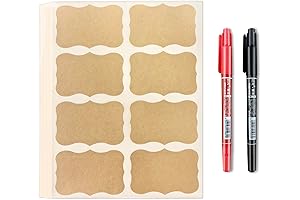 Kraft Paper Label Stickers - 400 Self-Adhesive Brown Labels