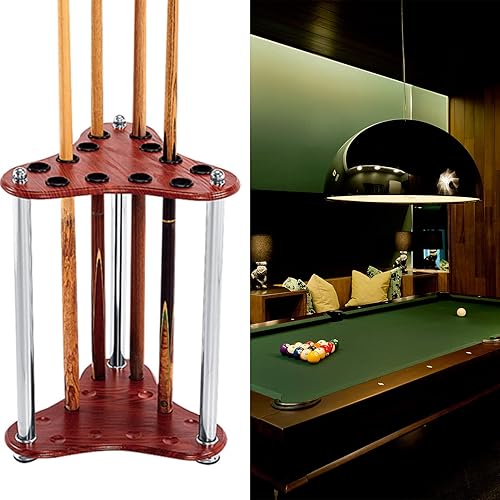 Miniatura 6 de DNYSYSJ Soporte para taco de billar, soporte de piso de madera, organizador de palo de billar, mesa de billar (tipo 2)