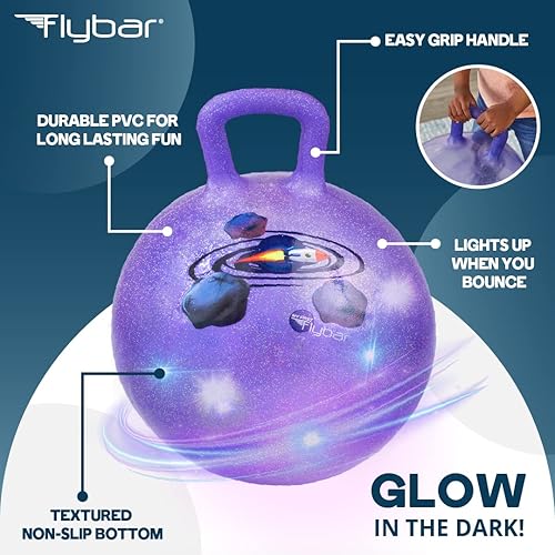 Vista 5 de Flybar - Bola de saltar para niños, pelota inflable con asa para jugar en interiores y exteriores, incluye bomba, juguete de pelota saltarina