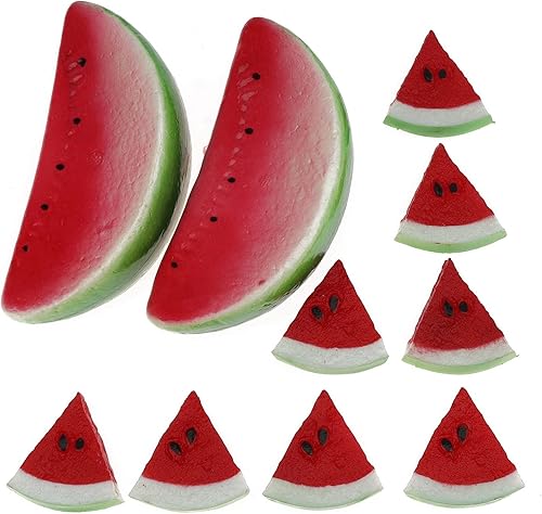 Decoración de frutas artificiales, 10 piezas realistas de espuma grande y plástico, pequeñas rebanadas de sandía para mesa, hogar, boda, fiesta,