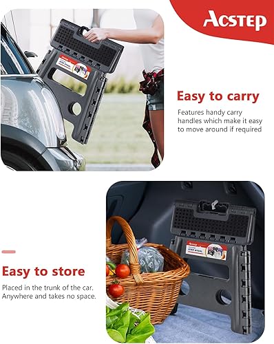 Miniatura 78 de Taburete plegable resistente de alta calidad de 13 pulgadas de altura para adultos, taburete de cocina, jardín, baño, color blanco Blanco,Bicolor