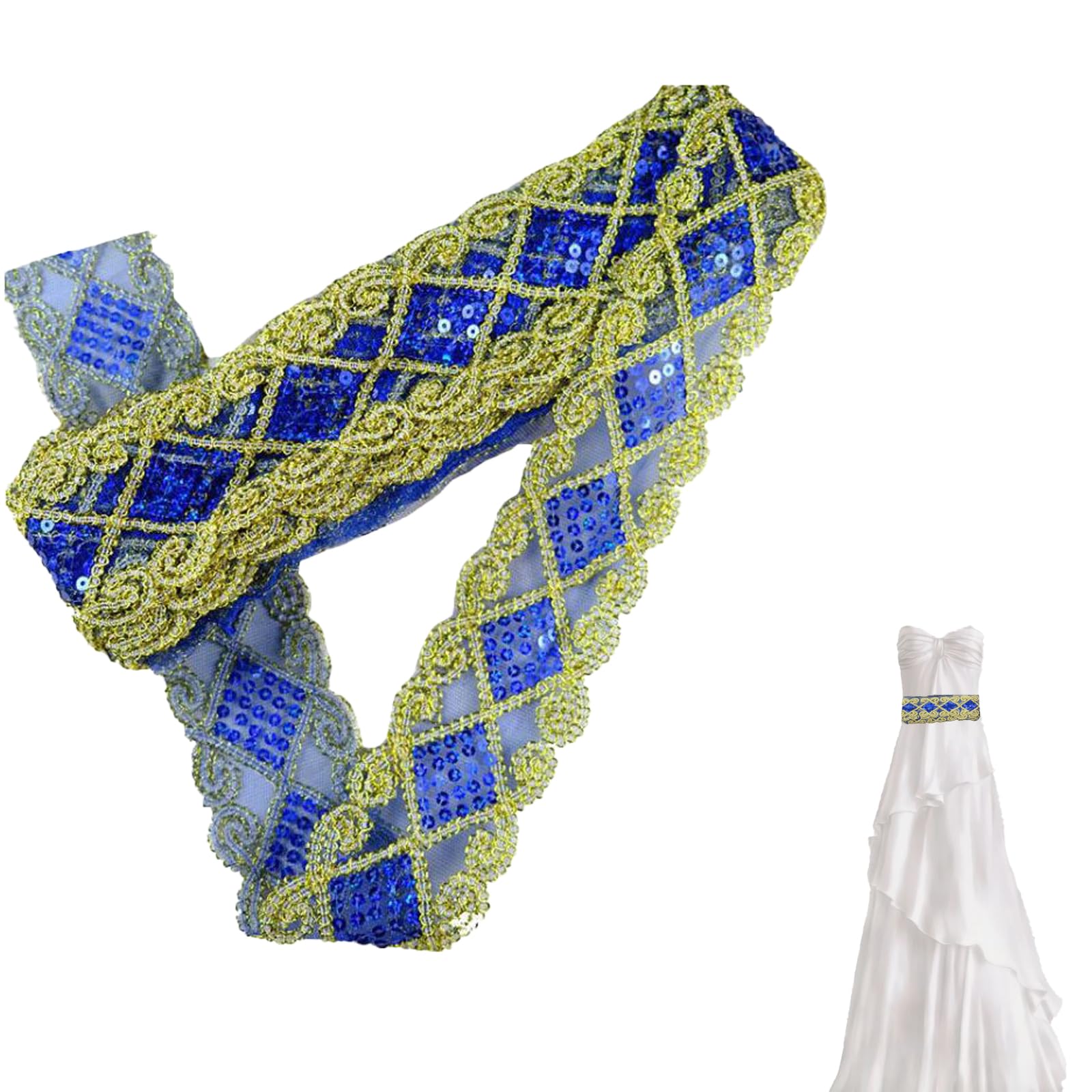 Nastro In Pizzo Intrecciato - 5 Metri Motivo Floreale | Per Matrimoni, Costumi E Fai Da Te - Foto 3