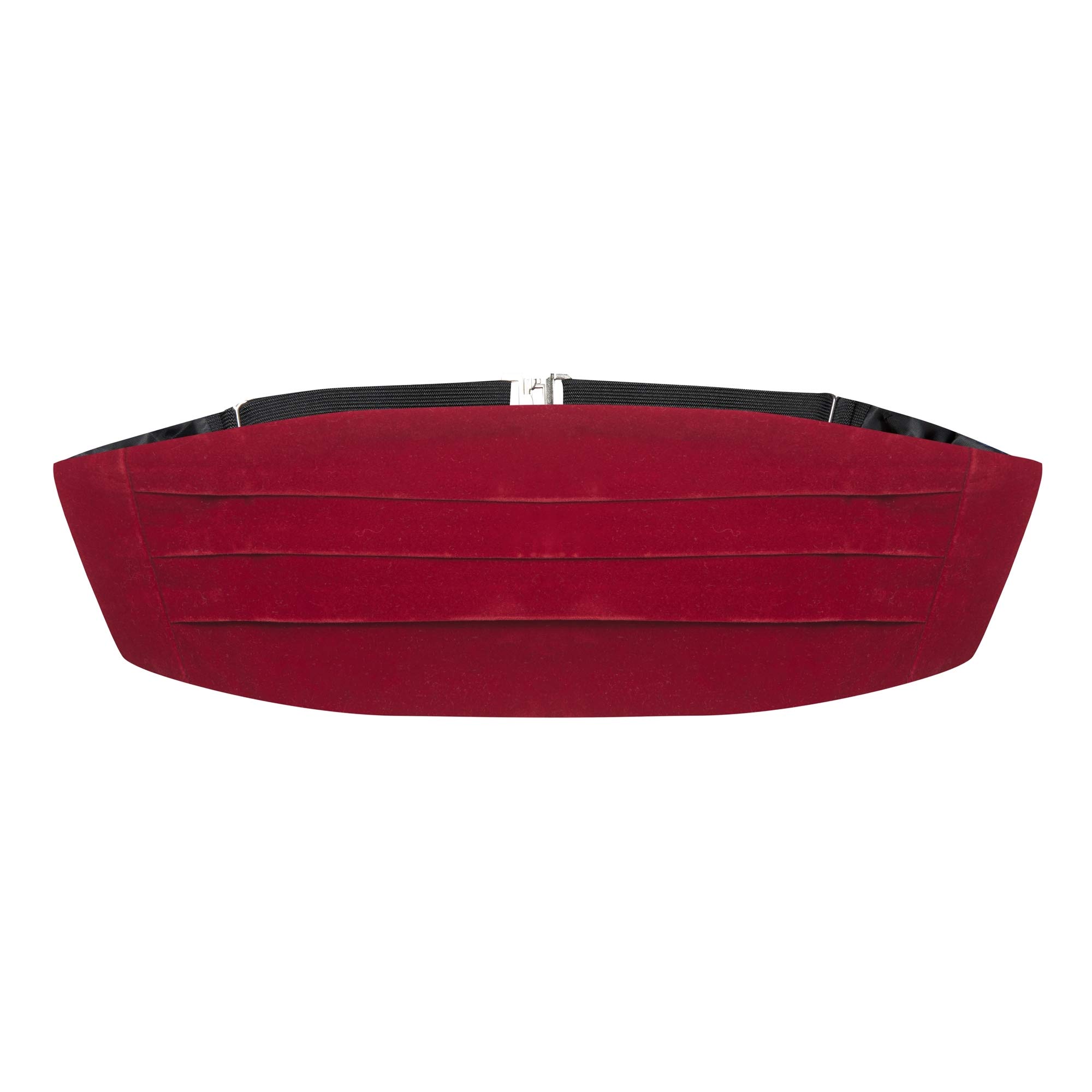 Dark Red Velvet Cummerbund for Adult Men, Up to 44" Waist, Formal Event Attendees