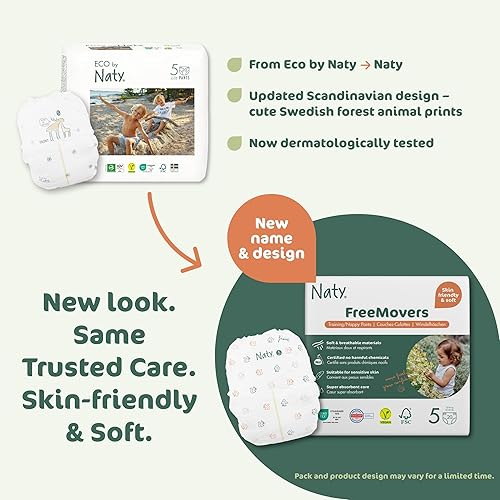 Miniatura 2 de Eco by Naty Pull Ups - Pantalones de entrenamiento hipoalergénicos y sin químicos, altamente absorbentes y respetuosos con el medio ambiente