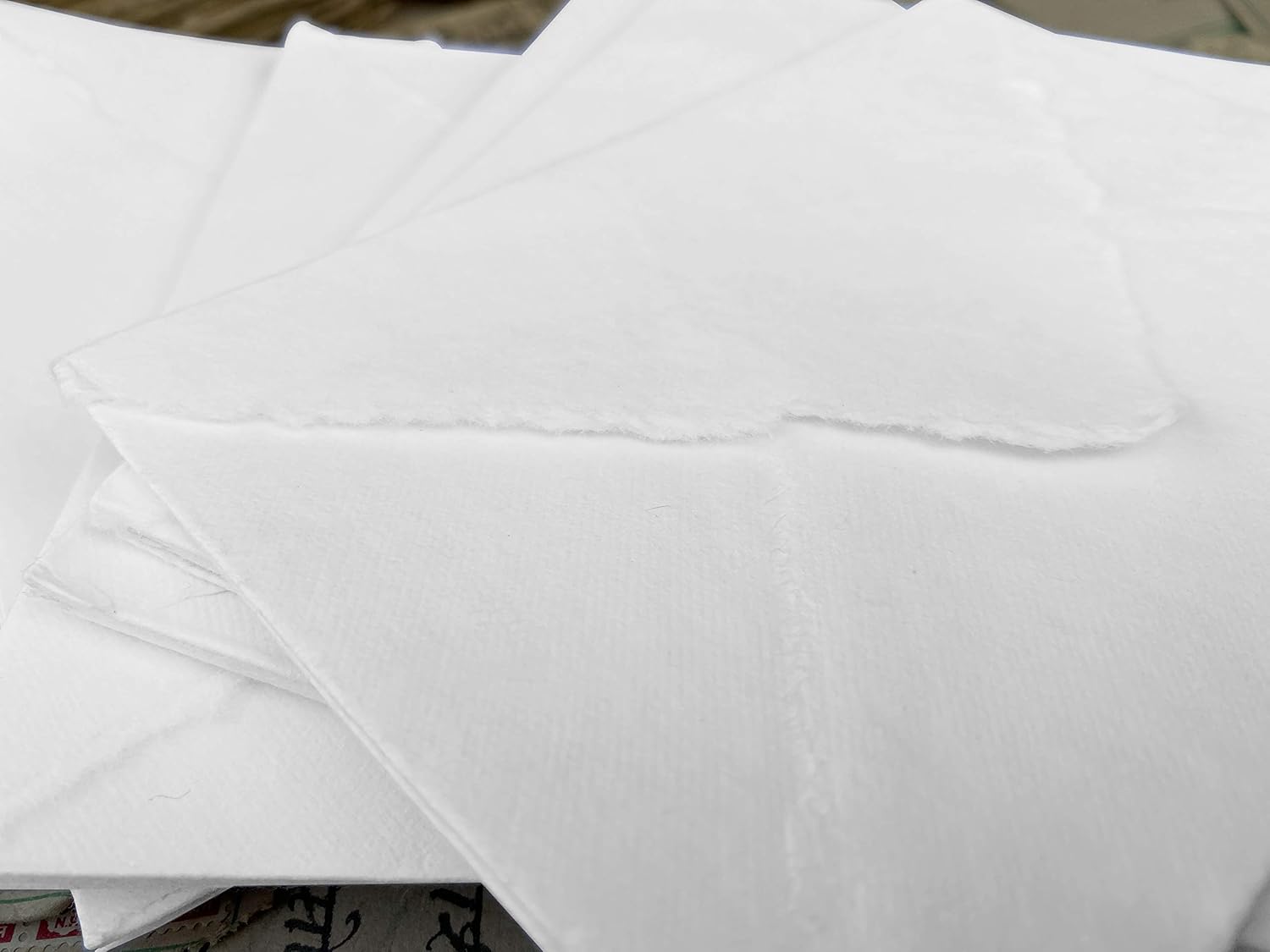 Wanderings Handmade White Deckle Edge Envelope - 4.25x6.25" - Package of 25 Cold Press Sheets - for Announcements Wedding Invitations Greeting Cards Crafts - Thick 150 GSM - Image 3