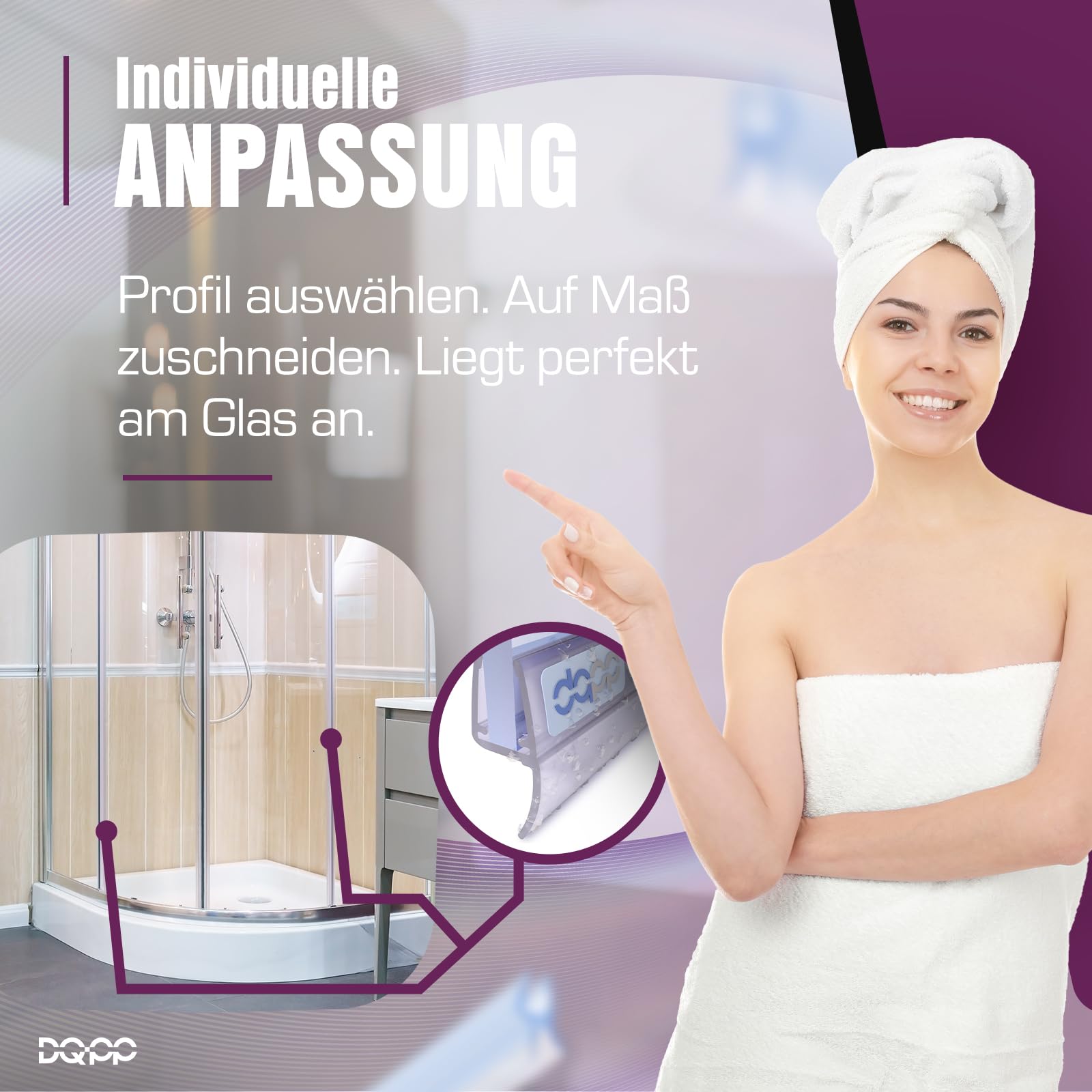 DQ-PP] Reserveafdichting voor 4 mm/5 mm glasdikte, waterafstotend
