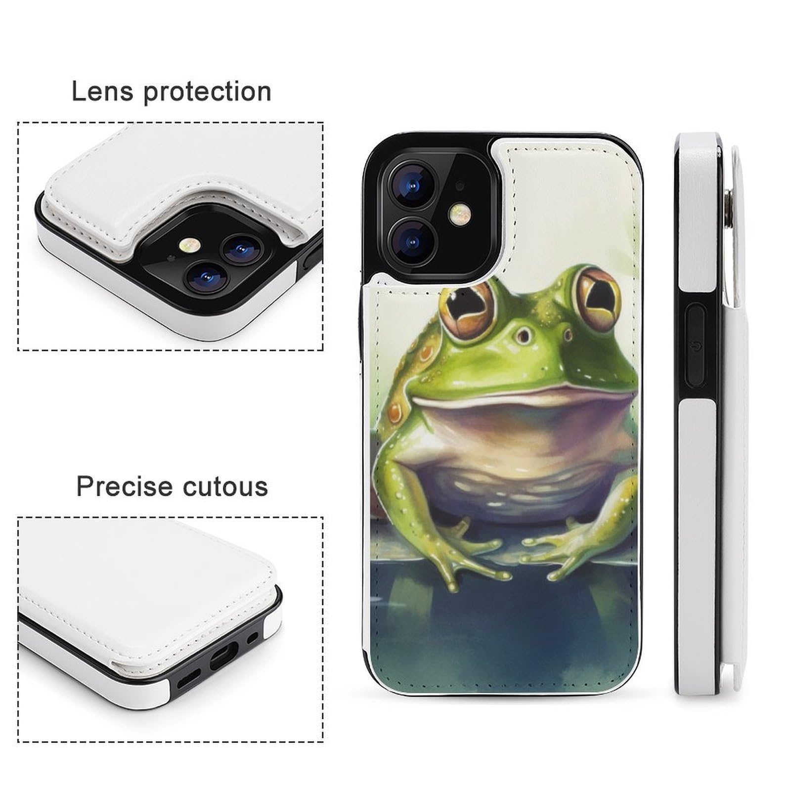 Fundas tipo cartera para iPhone 12, funda de piel con tapa y ranuras para tarjetas