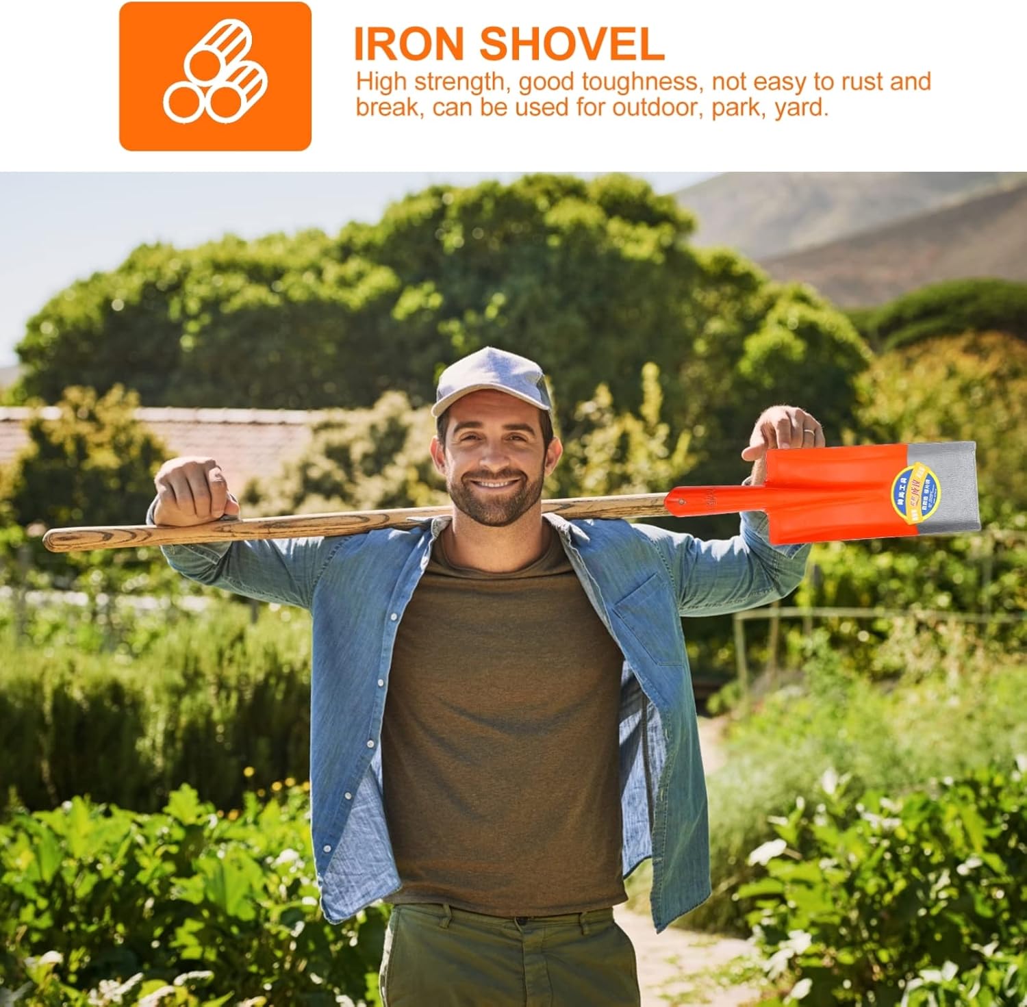 Angoily 1pc Square Head Outdoor Iron Useful Spade Gardening for Replacement Digging Practical Shovels: Tool Home Duty Ash Shovels Hand Shovel Scoop Heavy Metal