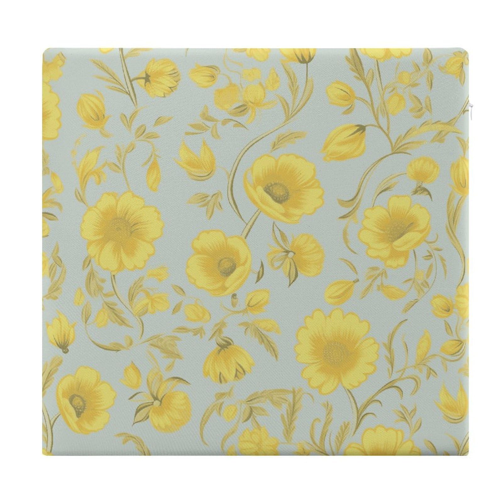 LDGSUPH - Yellow Flower Seat Cushions for Office Chair Square Cushions Soft Floor Cushions Cozy Memory Foam Cushion Cushions for Home Travel Chair