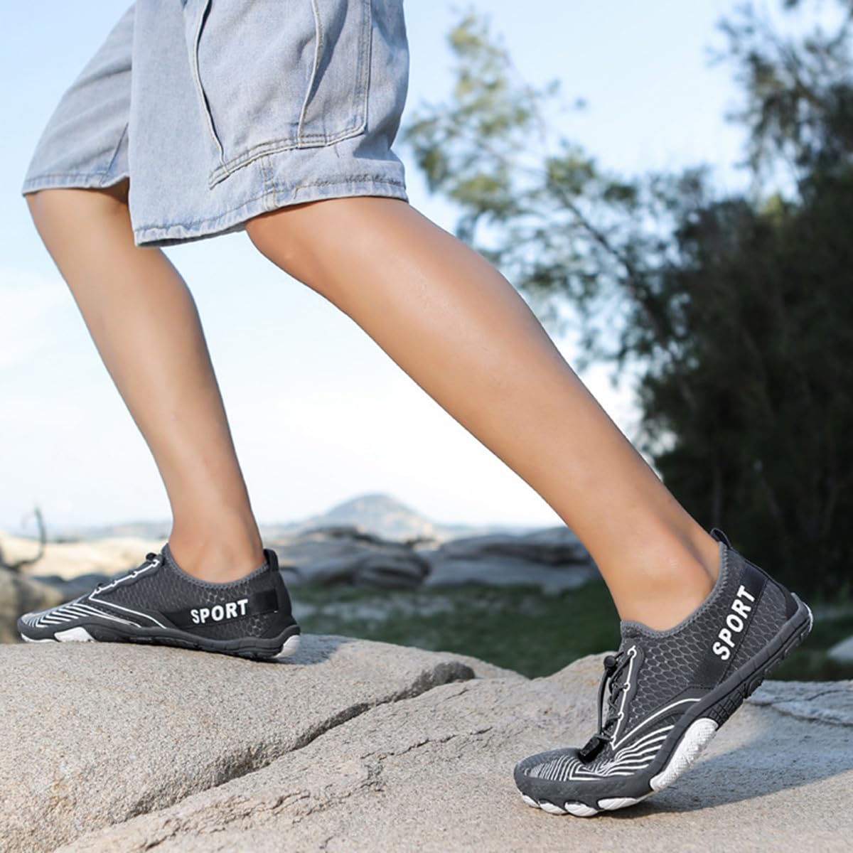Scarpe da Immersione per Spiaggia Mare Snorkel Scarpe da Scoglio Scarpe Barefoot Scarpe da Mare Scarpette da Bagno Donna Uomo