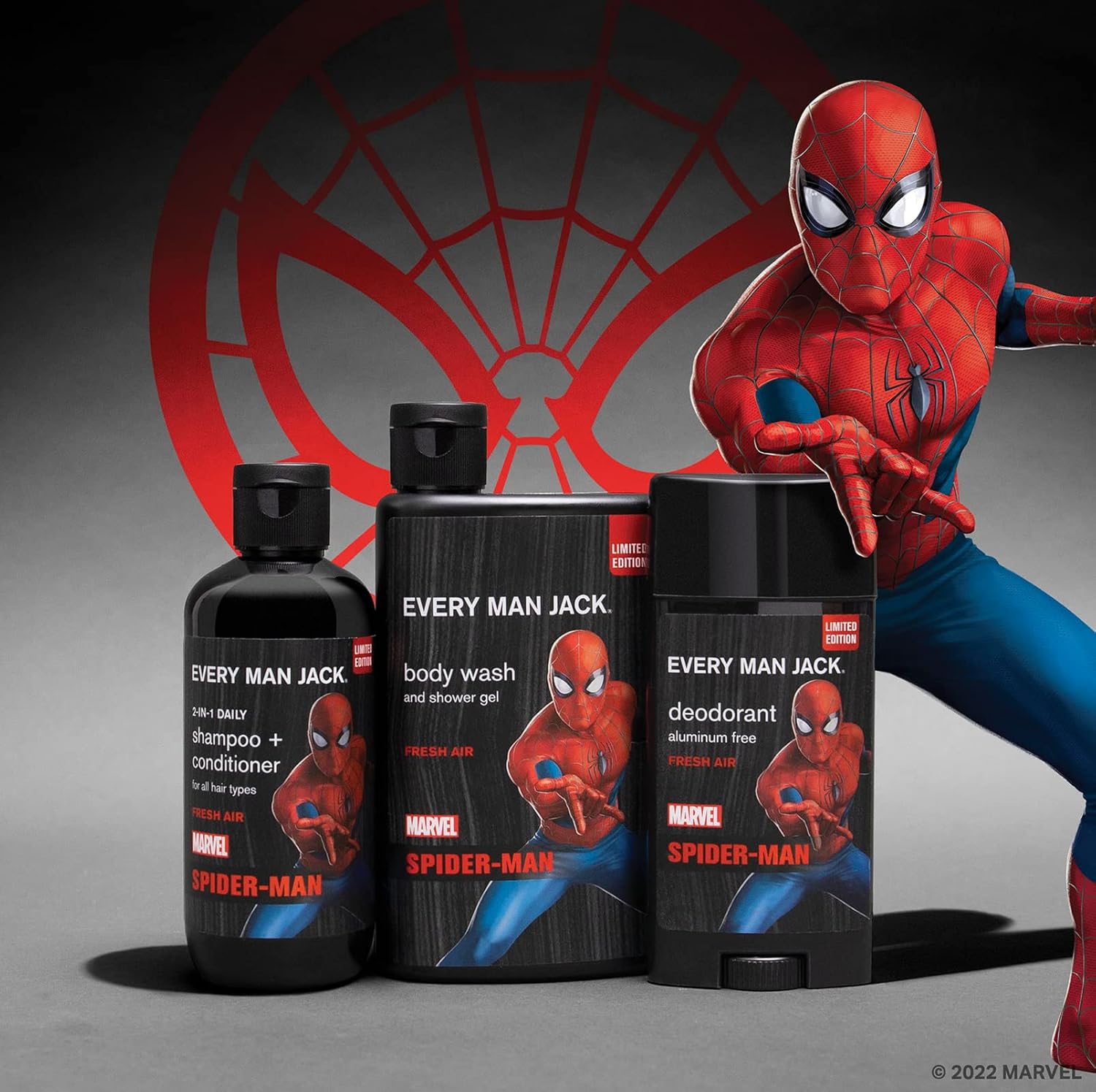 Every Man Jack Spider-Man Body Set - Bath and Body Gift Set - Includes Body Wash, Shampoo & Deodorant - Image 2