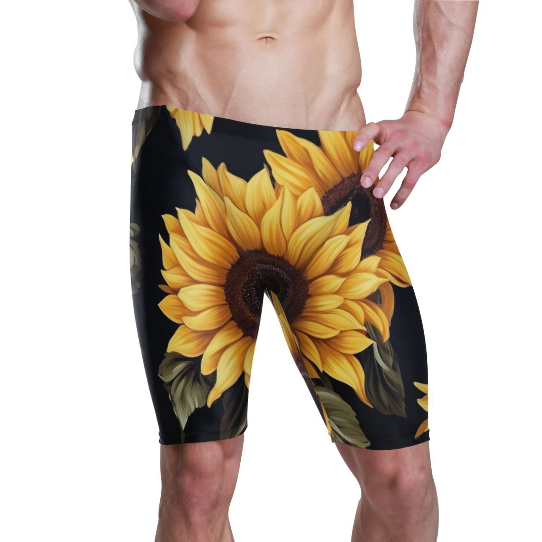 UMIRIKO Sunflower Swim Jammers for Men Athletic Durable S B0401485