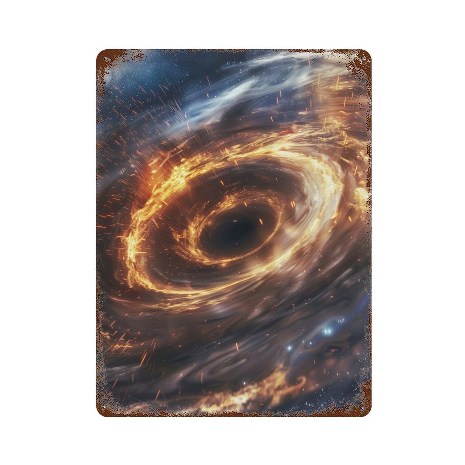 Orbiting Flames Decorative Tin Sign 15.7"x11.8", for Cafe, Home Bar And Lounge Decor, Decorative Metal Wall Art