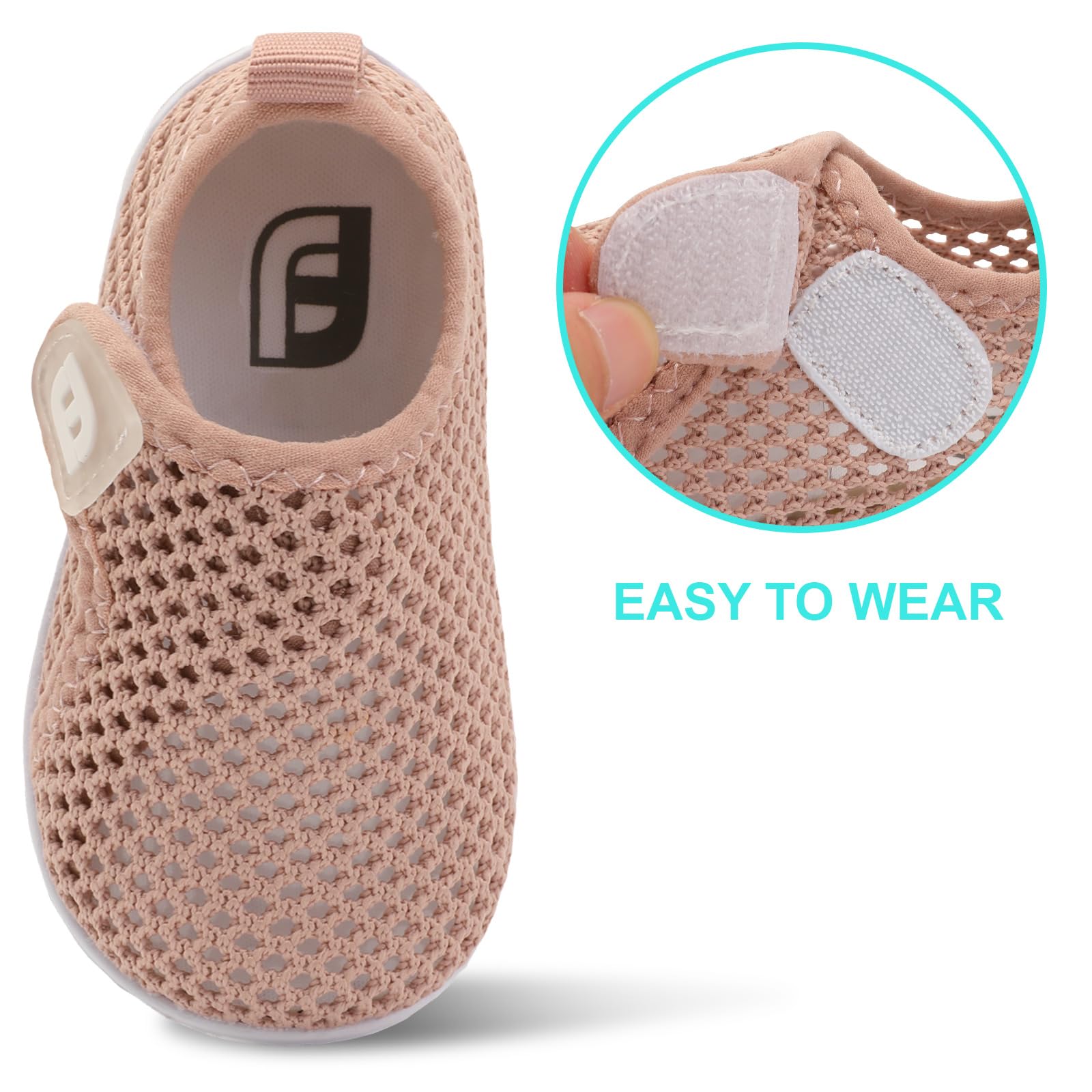 Baby Girls Boys Water Shoes Swim Toddler Barefoot Water Sports Sandals Aqua Socks Sneakers First Walking Shoes for Beach DarkPink 12-18 Months Infant