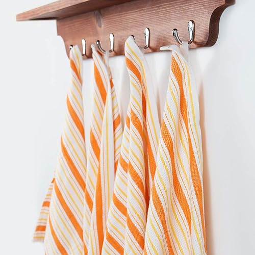 Miniatura 6 de Manualidad en algodónpaquete de 4 toallas de cocina de algodón extra grandes 20x 30 100 puro algodón patrón de rayas cuadro rejilla práctico gancho