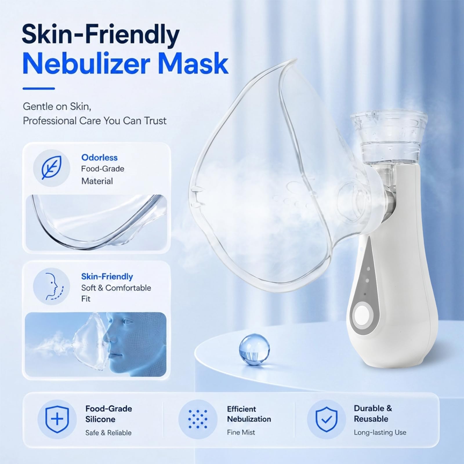 Nébuliseur Portable Silencieux pour Adultes et Enfants