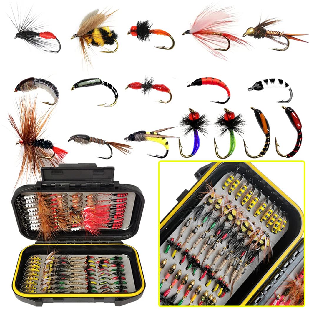 ECSiNG 5 Pièces Leurres Bionic pour Pêche à La Mouche avec Spinner pour Bar, Poisson-Soleil, Brochet, Truite - Appât et Accessoires