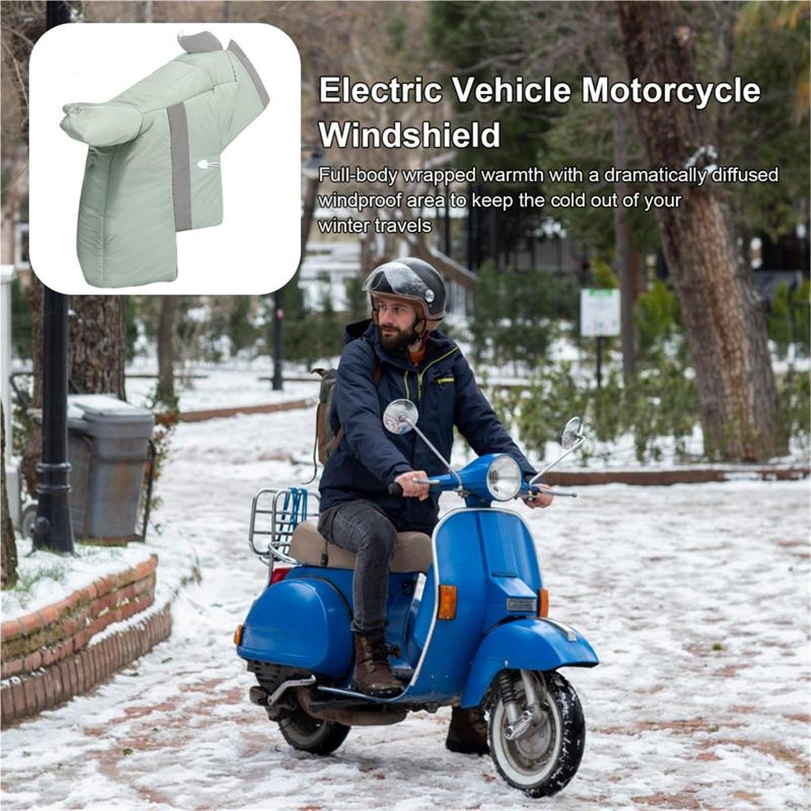Couvre Jambe Scooter Tablier Coupe-Vent for Moto, De Jambe, Couverture Complète du Corps Pare-Brise, Couvertures Scooter Électrique Les Déplacements(Shoulder Guard Style)