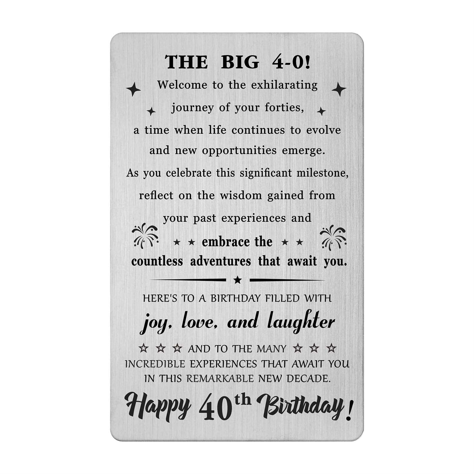 BAZLJY 40th Birthday Card 40th Birthday Gifts for Men Women 40 Year Old