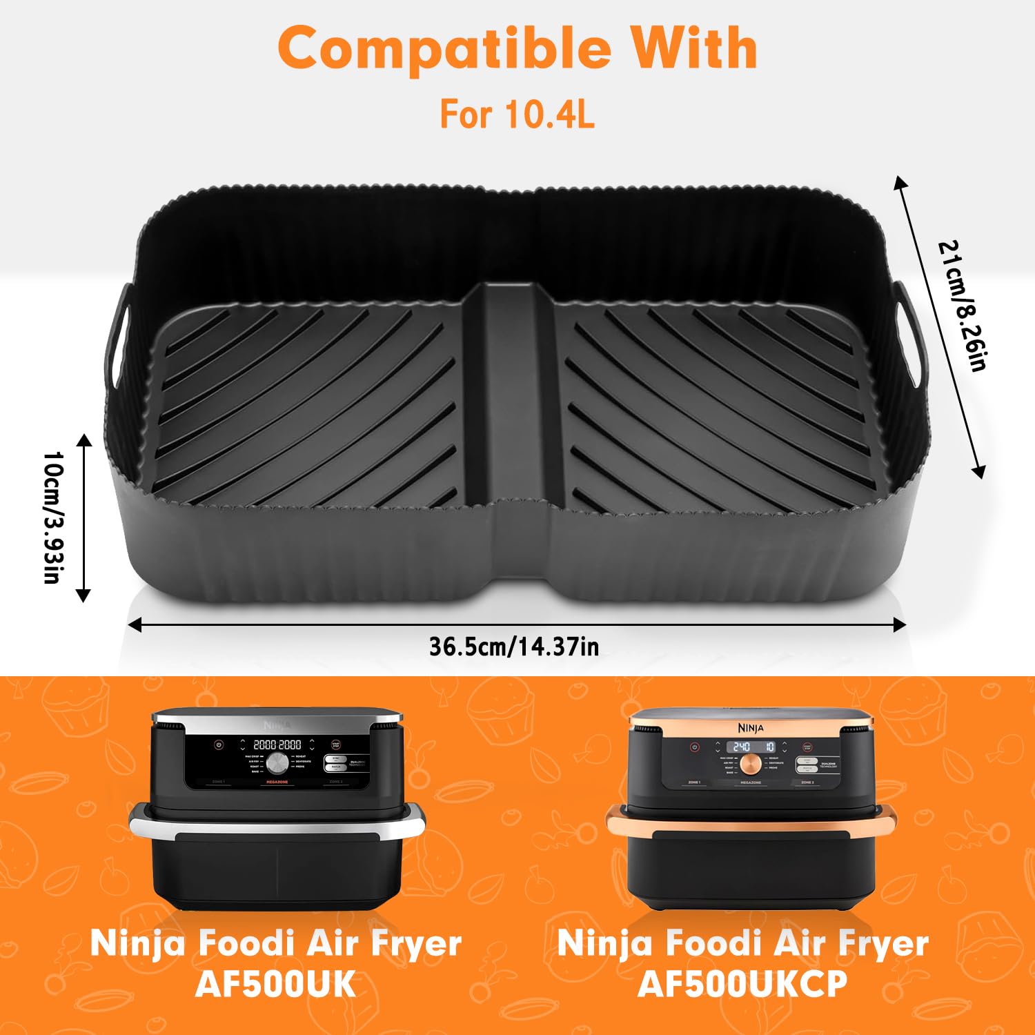 Molde Silicona Freidora De Aire Ninja AF500EU, Accesorios Freidora De Aire Cosori 10L, 10.4L Air Fryer Accesorios Para Airfryer, Microondas Y Horno