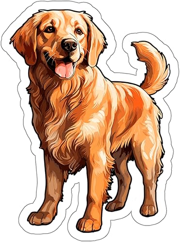 Golden Retriever - Calcomanía vintage resistente a la intemperie, tamaño pequeño, impermeable, para botella de agua, taza, pasaporte, libro de