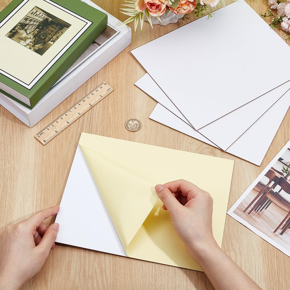UNICRAFTALE 10-Pack Self-Adhesive Mounting Boards For Cross Stitch - 7.78x11.8 Inch White PVC Backing Boards For Framing