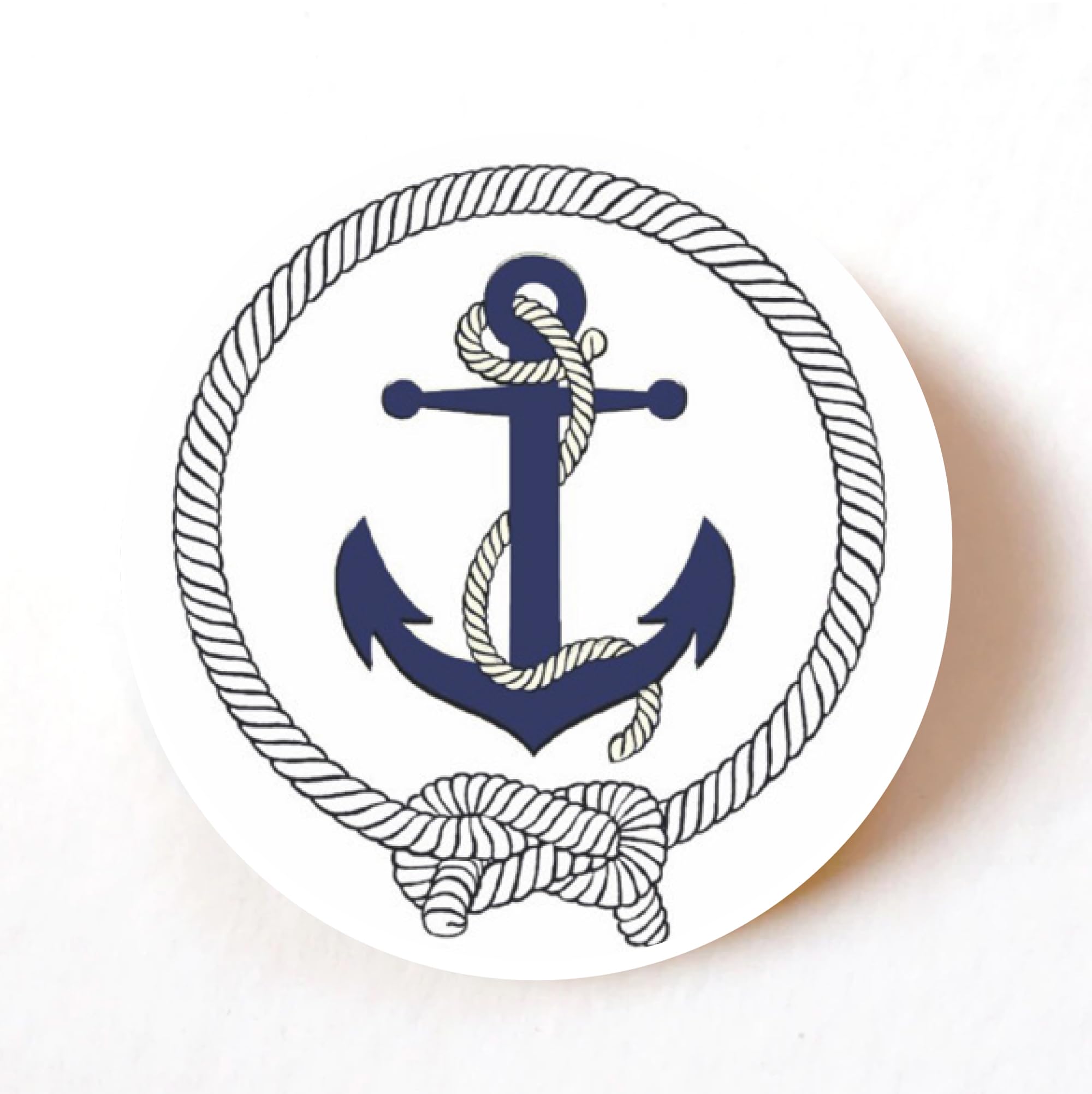 stika.co Pack of 240 Navy Blue Rope and Anchor Paper Labels, Adhesive Colourful Decorative Craft Stickers