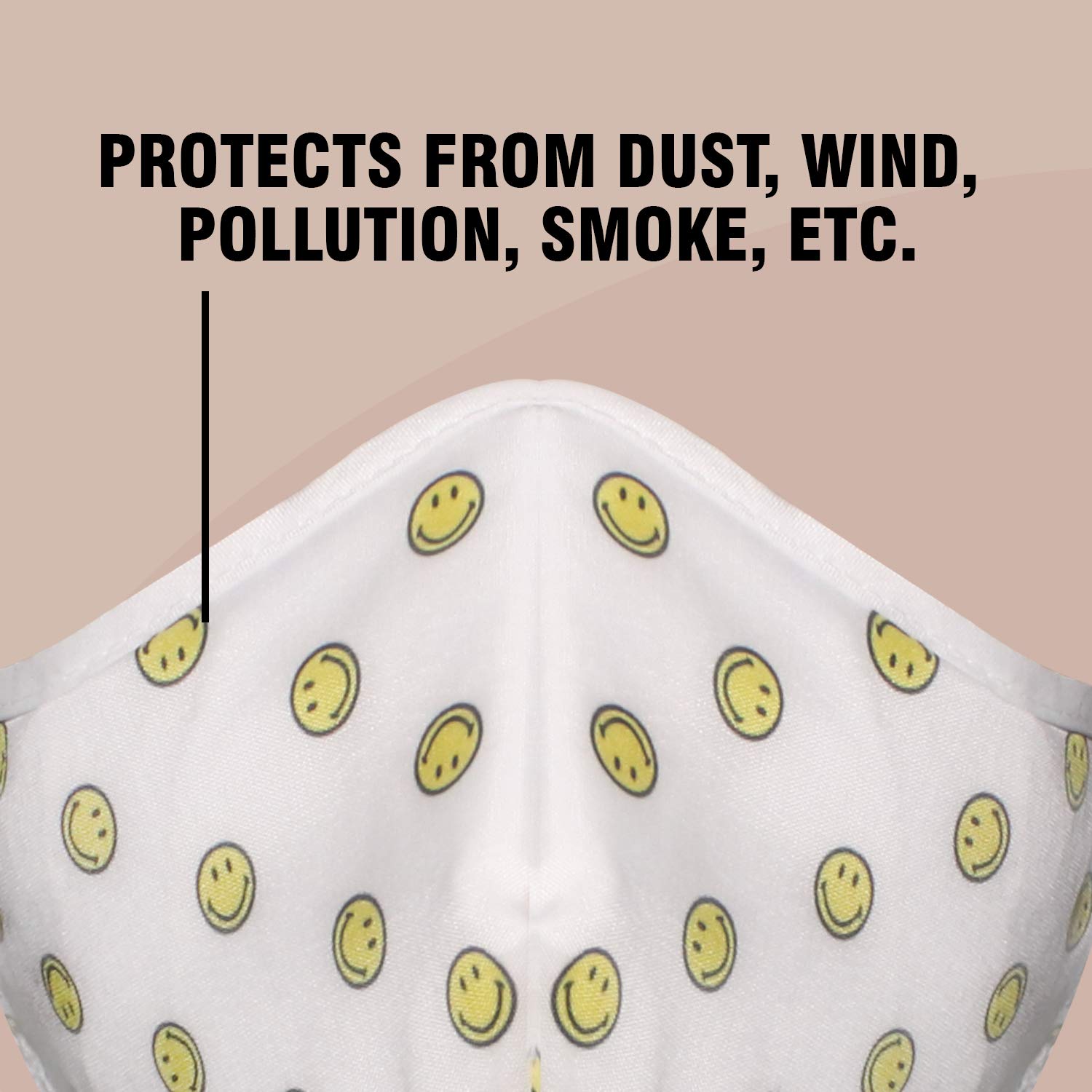 ORILEY ORSM04 Smiley Washable & Reusable Face Mask with 2 Replacement Filter & Adjustable Headloop Elastic Breathable Protective Mouth Cover (10 Pcs) 3
