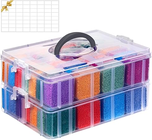 Amazon.com: Douorgan Bead Organizer Box - 56 Pcs Small Storage ...