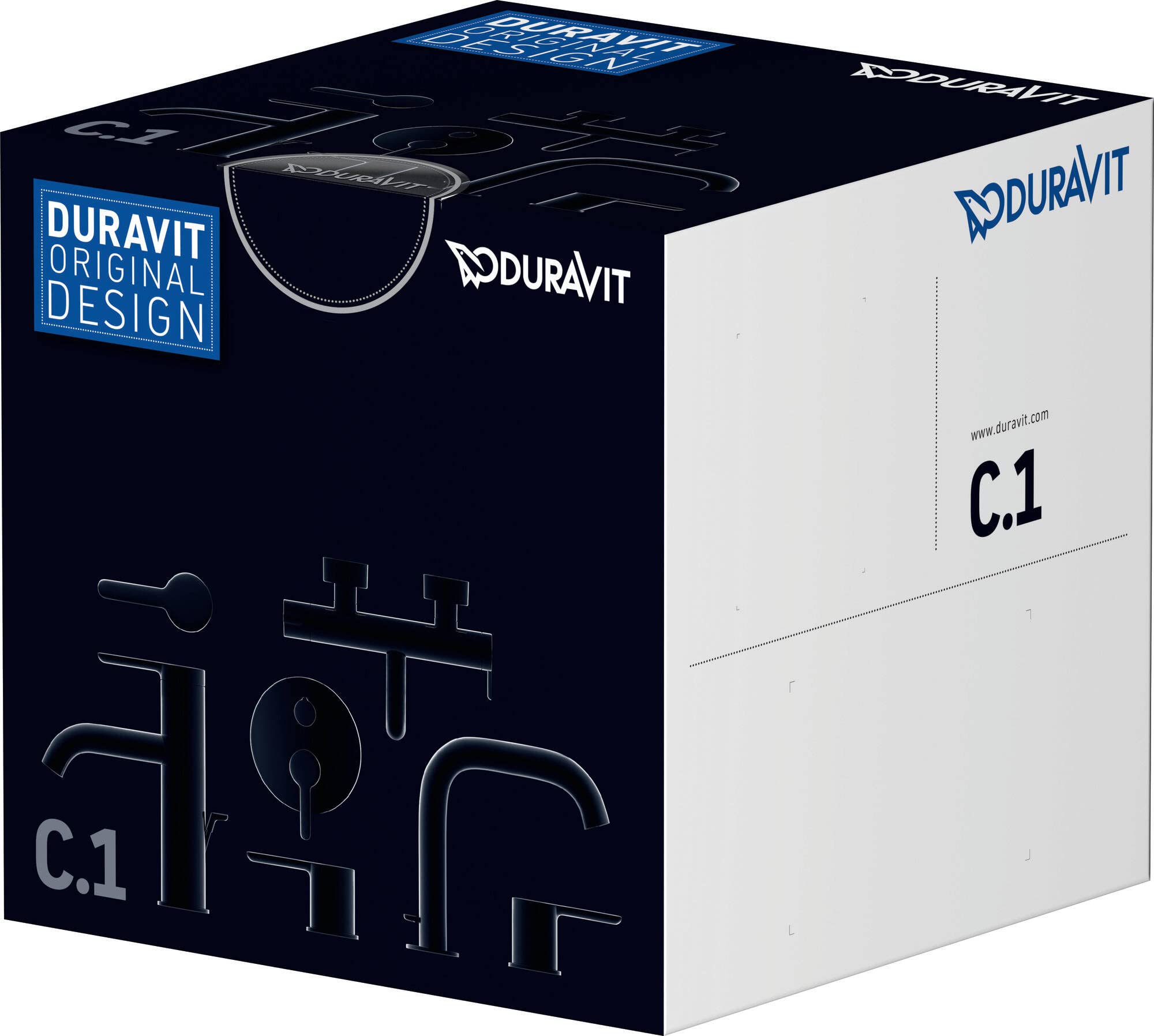 Duravit B.1 Système de douche avec thermostat de douche, douchette à main, tuyau de douche, douche à effet pluie avec support mural, robinet de douche chromé