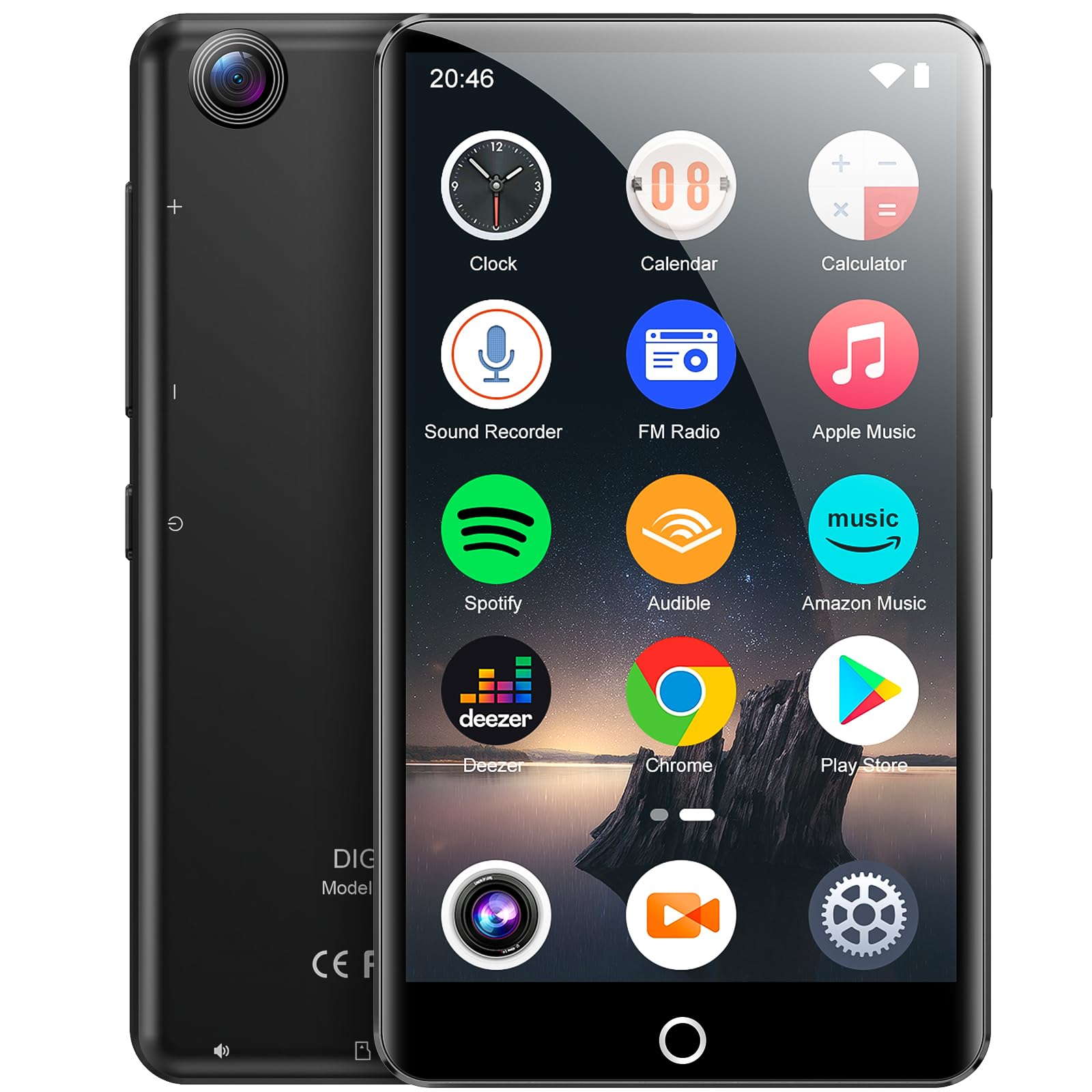 80GB MP3 Player with Bluetooth and WiFi, 4.02 Inch Touch Screen MP4 Players with Camera, Android MP3 Player with Spotify, Deezer, Audible, Music Player with Speaker, FM Radio, Support up to 1TB