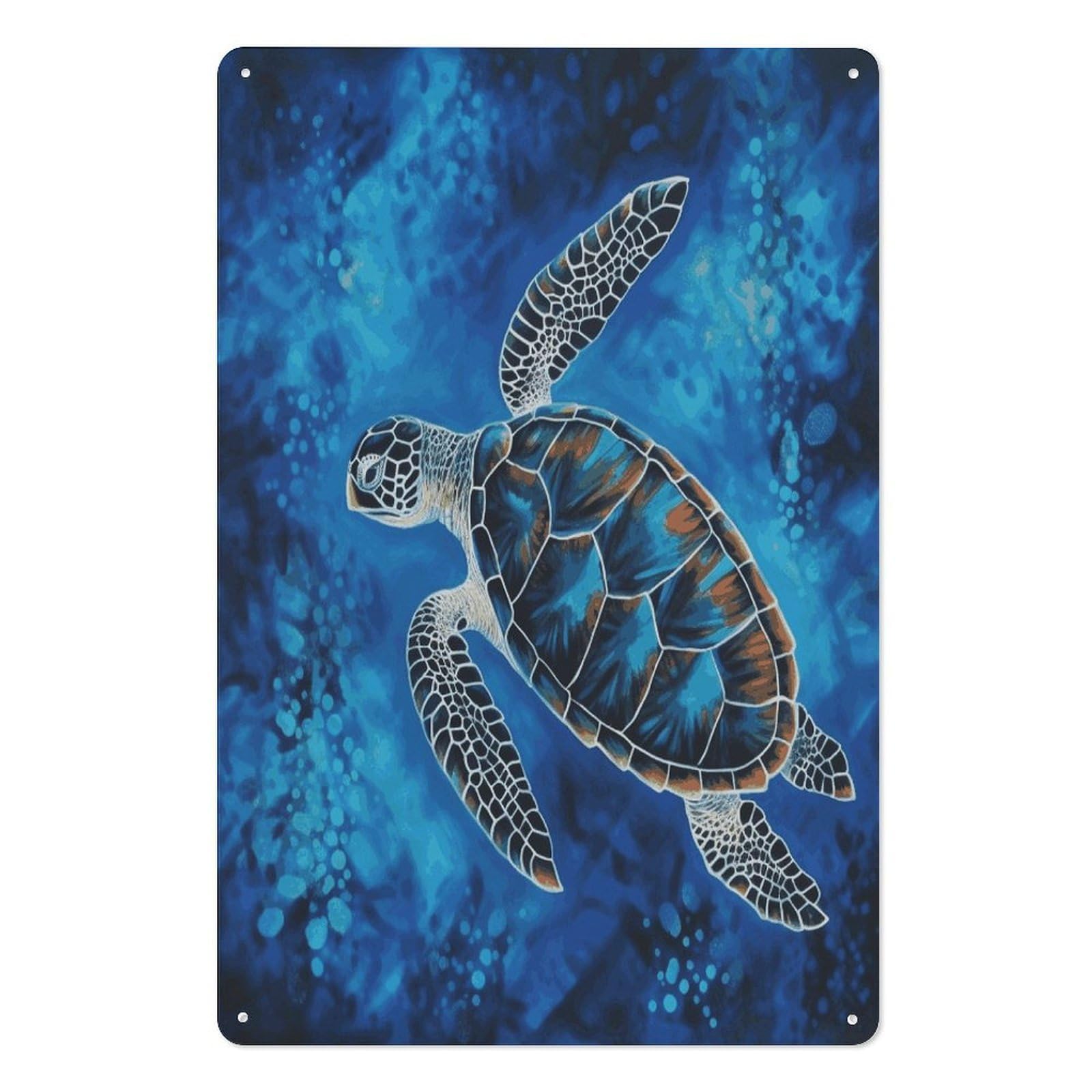 Adfgyerh Style Sea Turtle-Blue Tin Sign Hanging Art Prints,Wall Decor For Gifting And Party Decoration 7.9X11.8 Inch,Wall Art For Home Garden Greenhouse Living Room Bedroom Yard