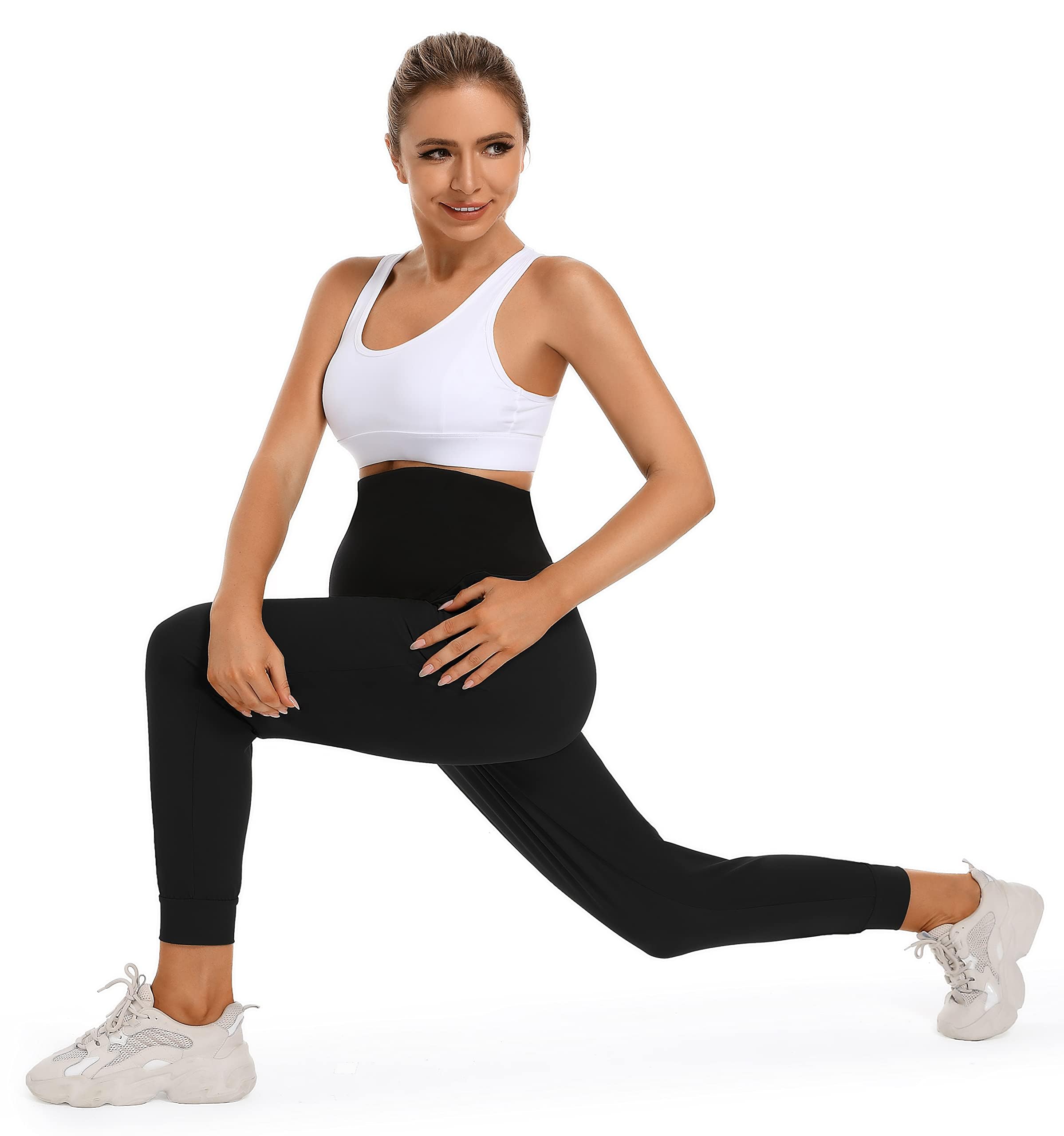 Damen Umstandshose Jogginghose Schnell Trocknend Sweatpants Schwangerschafts Hose mit Reißverschlusstaschen