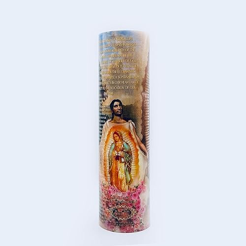 Miniatura 2 de Nuestra Señora de Guadulpe con Juan Diego, vela de oración devocional sin llama LED