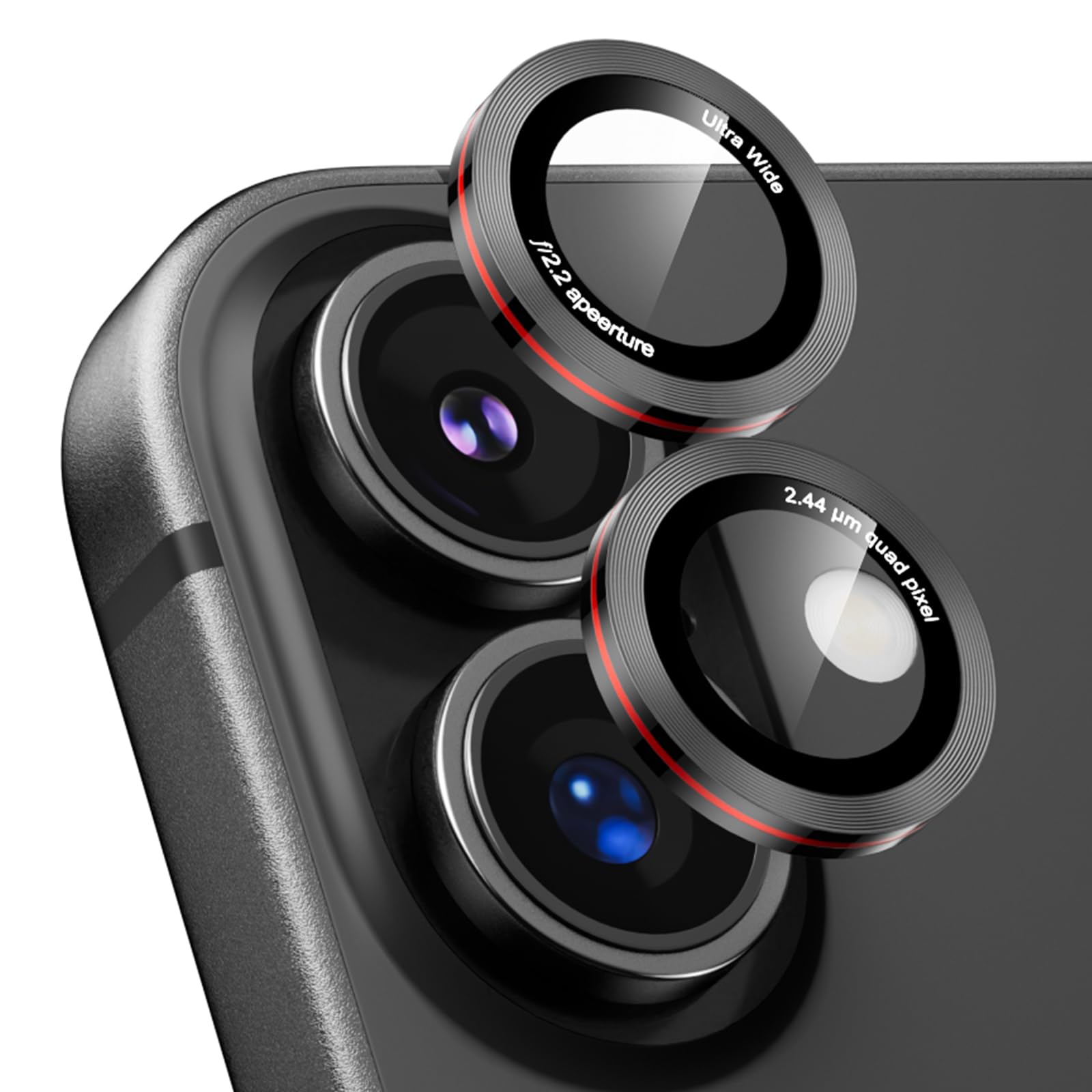 Podick レンズカバー iPhone 17用 カメラカバー かっこいい 高透過率 9H強化ガラス アルミ合金 耐衝撃 いphone17 カメラ保護 薄型 キズ防止 露出オーバー防止 気泡ゼロ 指紋防止 貼り付け簡単 アイフォン17 対応 独立型レンズプロテクター(17,ブラック)