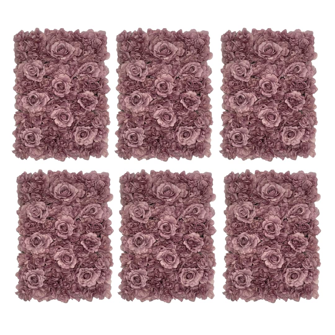 Flower Panels for Flower Wall (6 Pack) 24 Inch by 16 Inch Each | Flower Wall, Backdrop, Weddings, Event Decor, Bridal & Baby Shower, and Photography Décor (Purple)